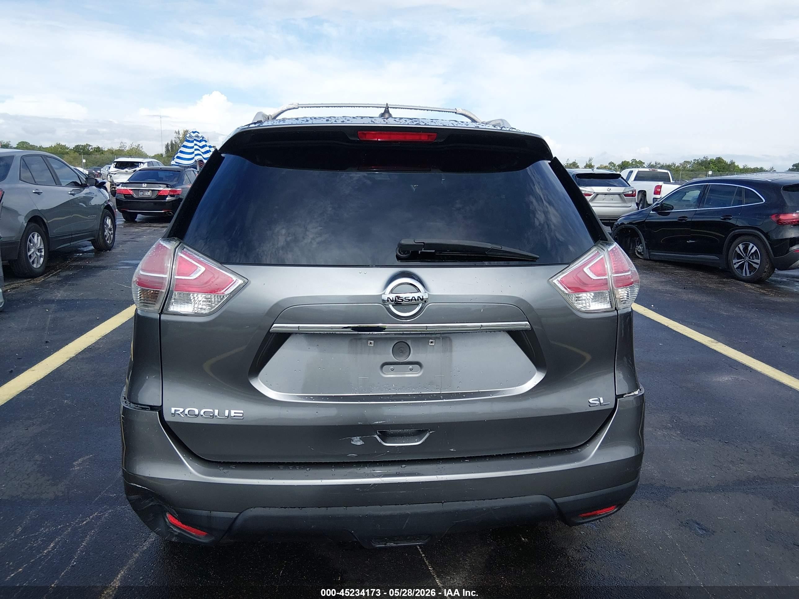 2015 Nissan Rogue Sl Gray vin: 5N1AT2MT5FC813302
