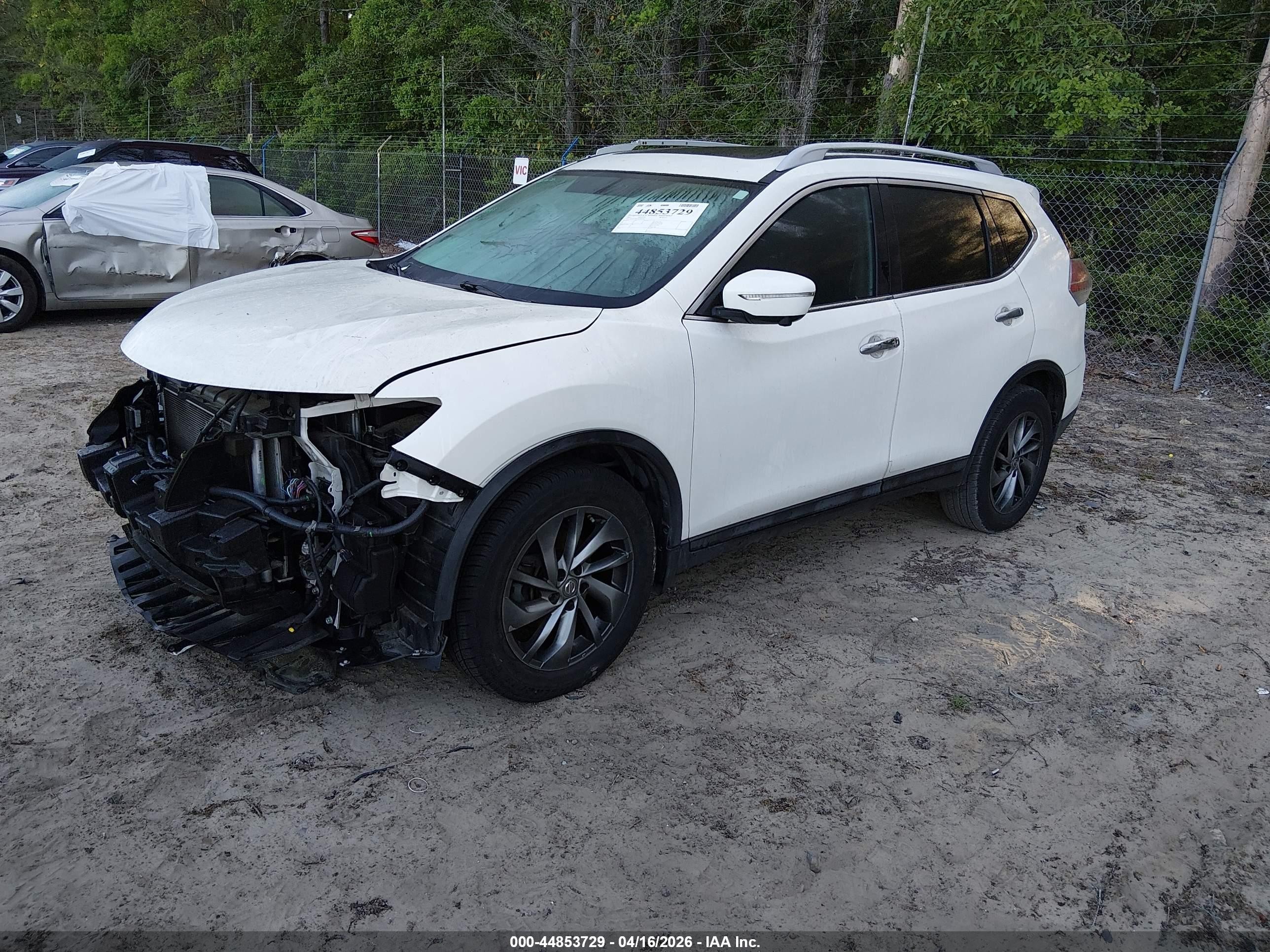 2015 Nissan Rogue Sl White vin: 5N1AT2MT5FC857431