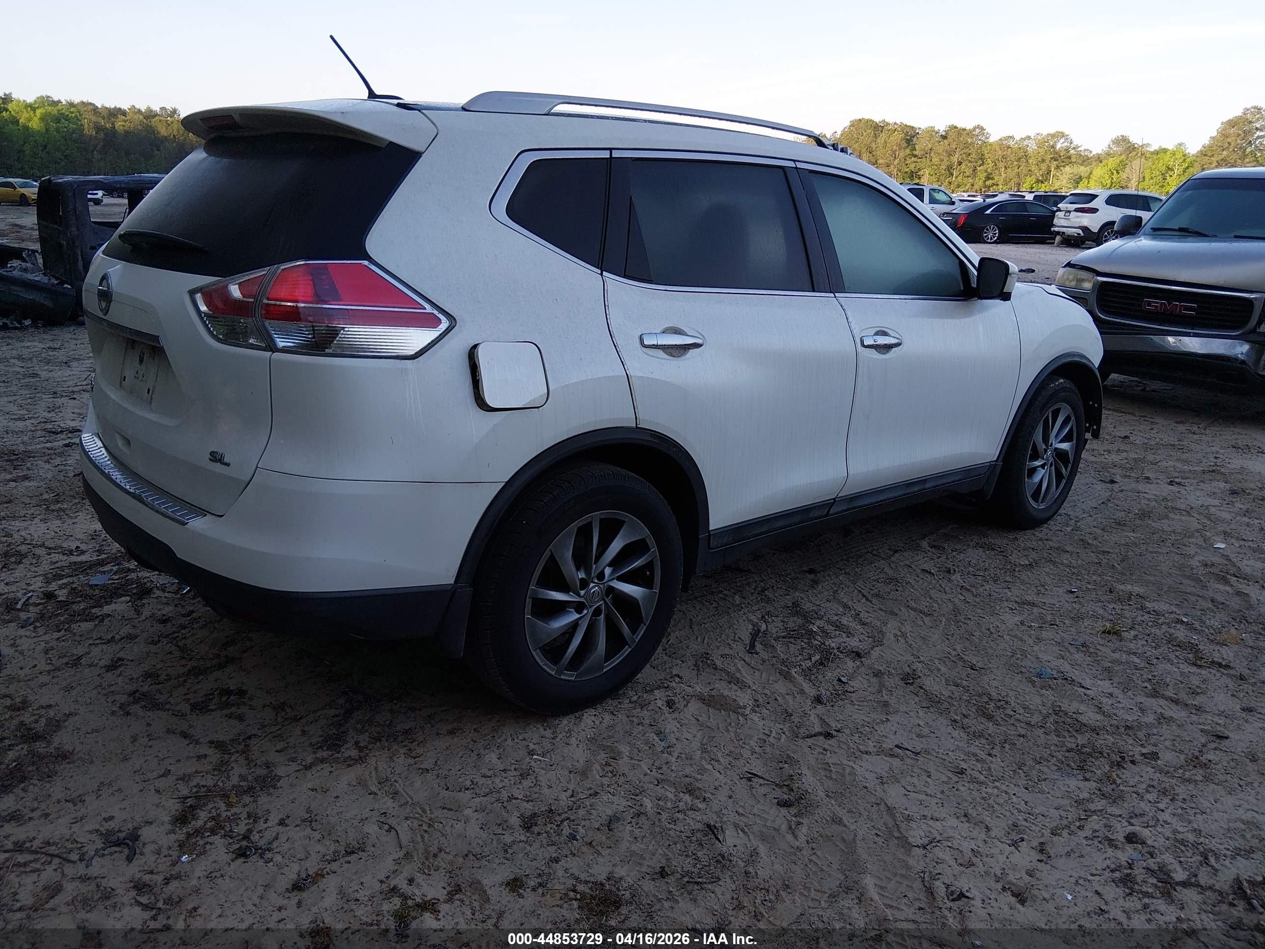 2015 Nissan Rogue Sl White vin: 5N1AT2MT5FC857431