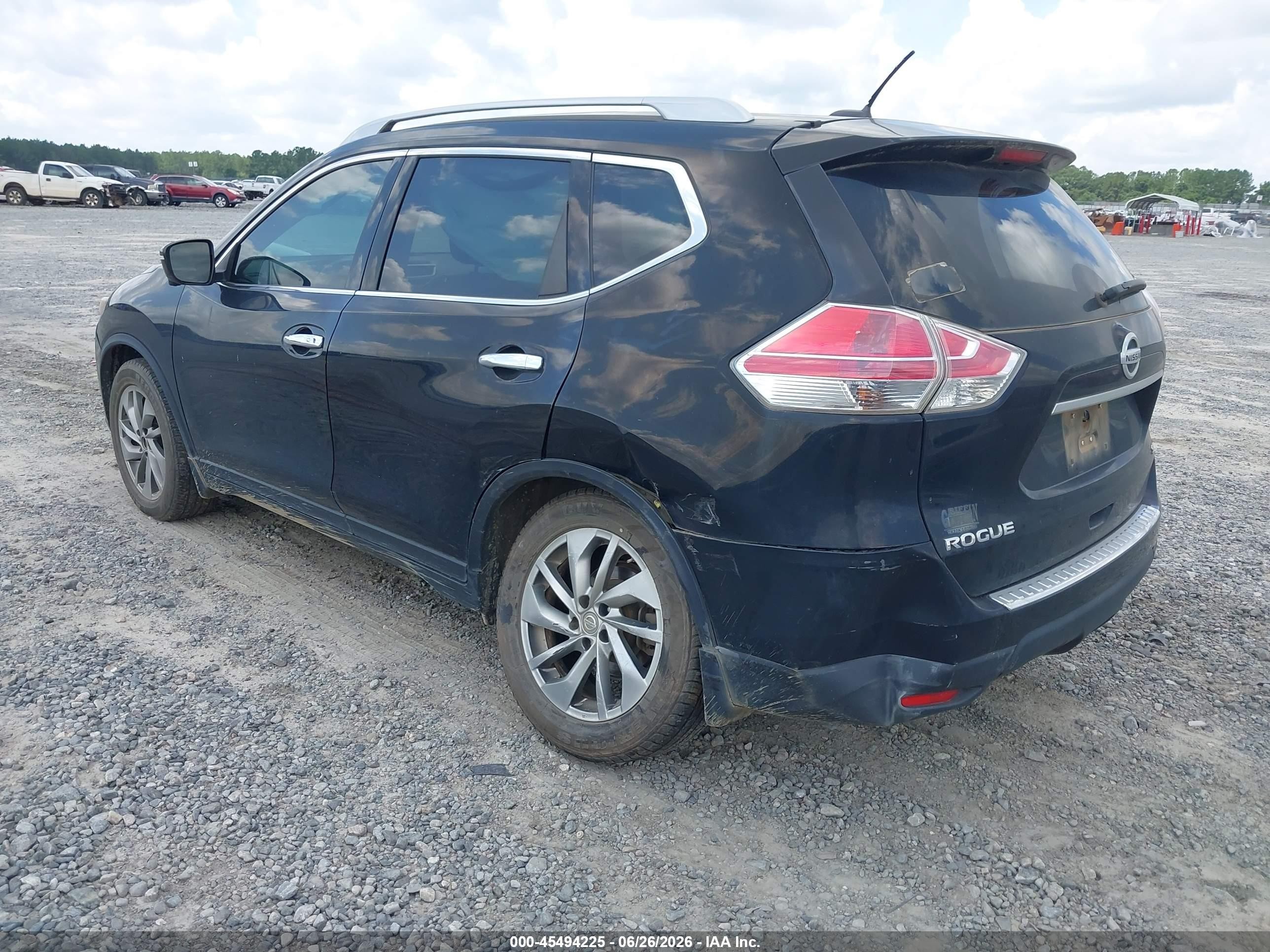 2015 Nissan Rogue Sl Black vin: 5N1AT2MT5FC884340