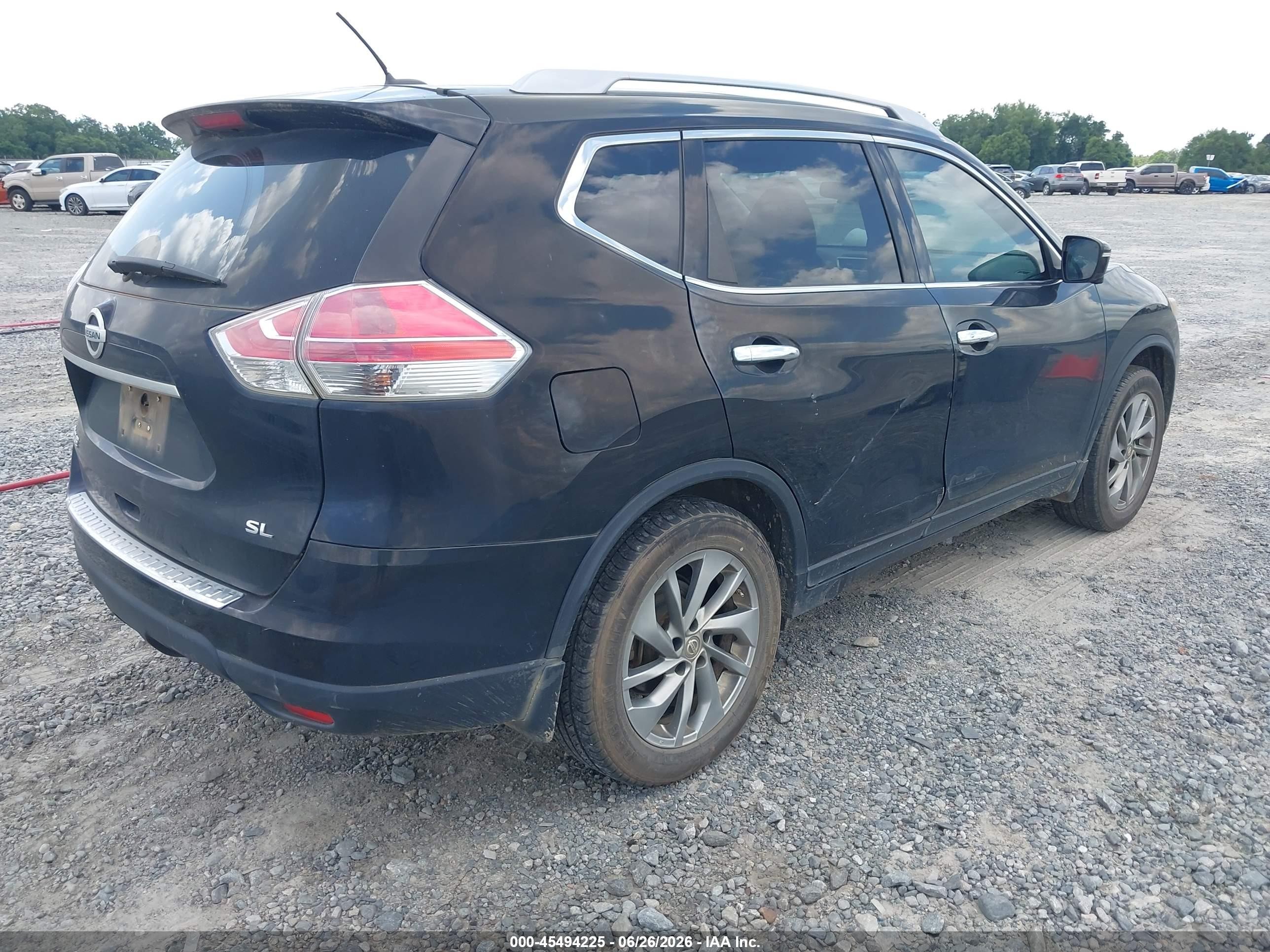2015 Nissan Rogue Sl Black vin: 5N1AT2MT5FC884340