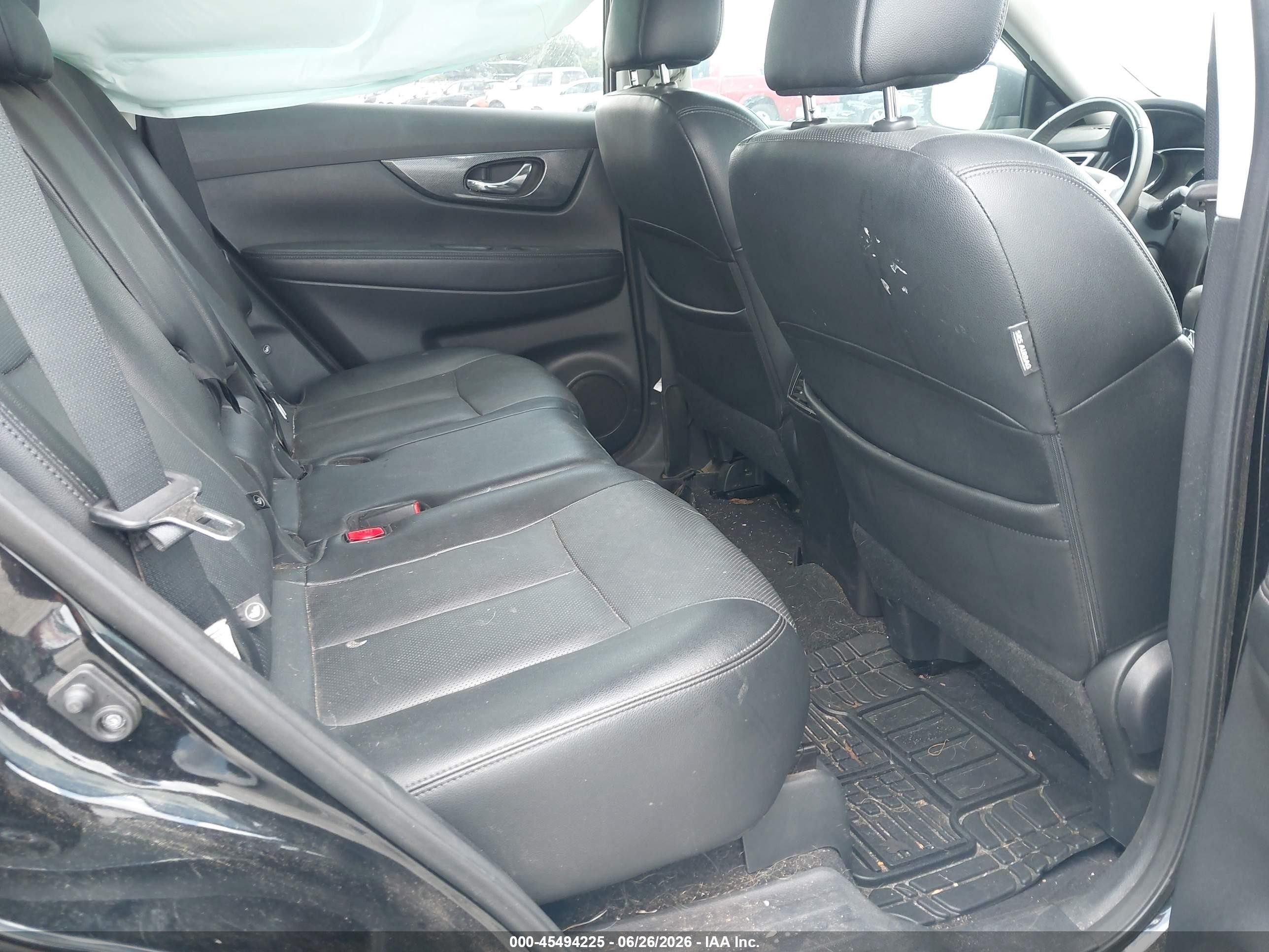 2015 Nissan Rogue Sl Black vin: 5N1AT2MT5FC884340