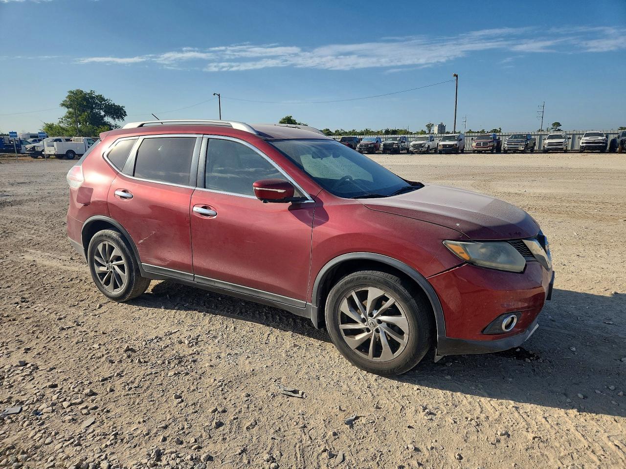 2015 Nissan Rogue Sl Burgundy vin: 5N1AT2MT5FC895399