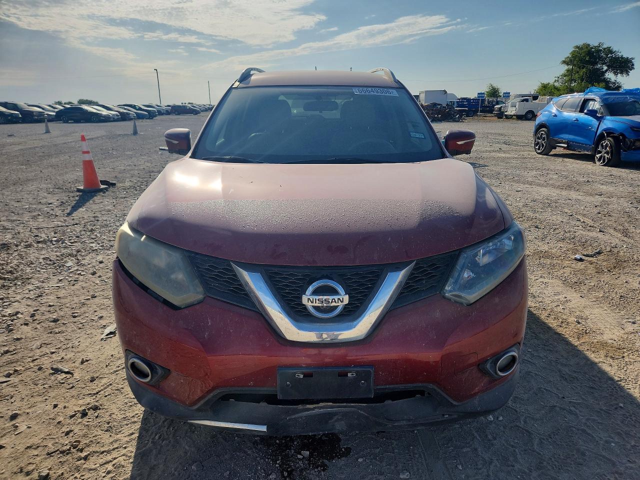 2015 Nissan Rogue Sl Burgundy vin: 5N1AT2MT5FC895399