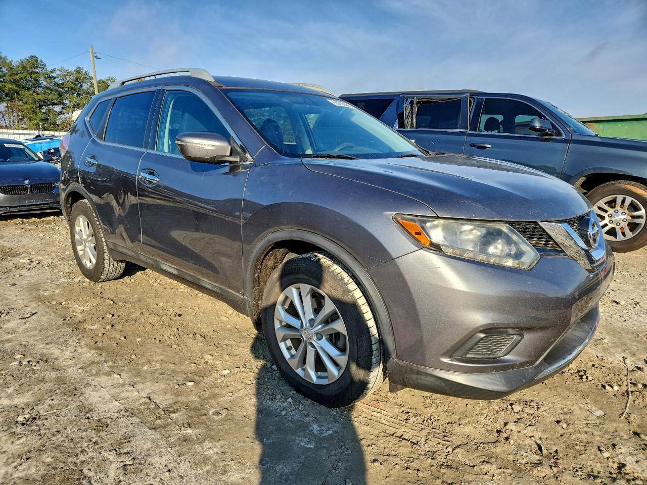 2015 Nissan Rogue S Gray vin: 5N1AT2MT5FC926182