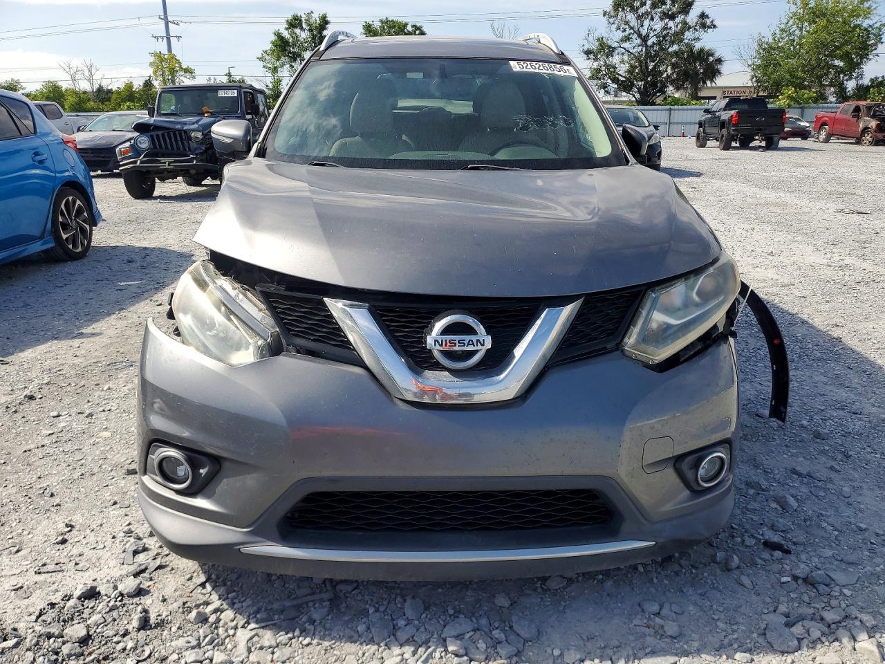 2016 Nissan Rogue Sl Серый vin: 5N1AT2MT5GC856622