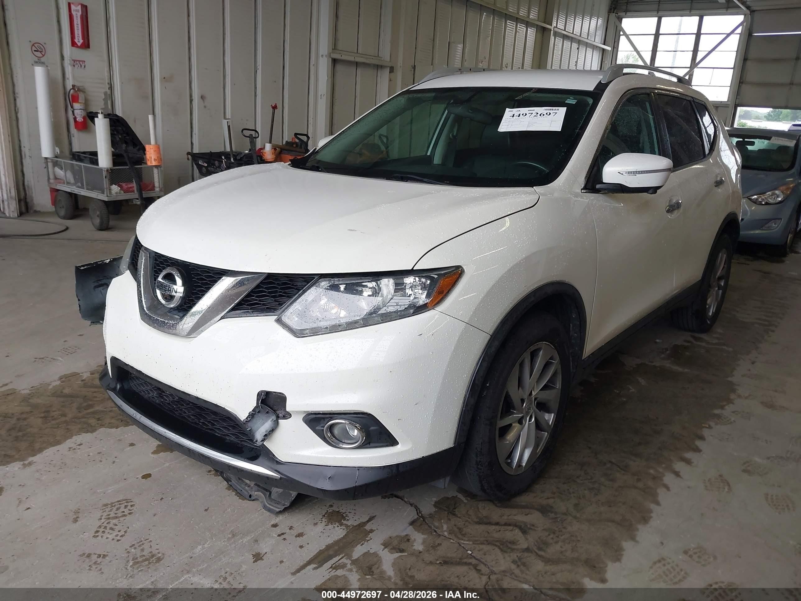 2014 Nissan Rogue Sl White vin: 5N1AT2MT6EC751164
