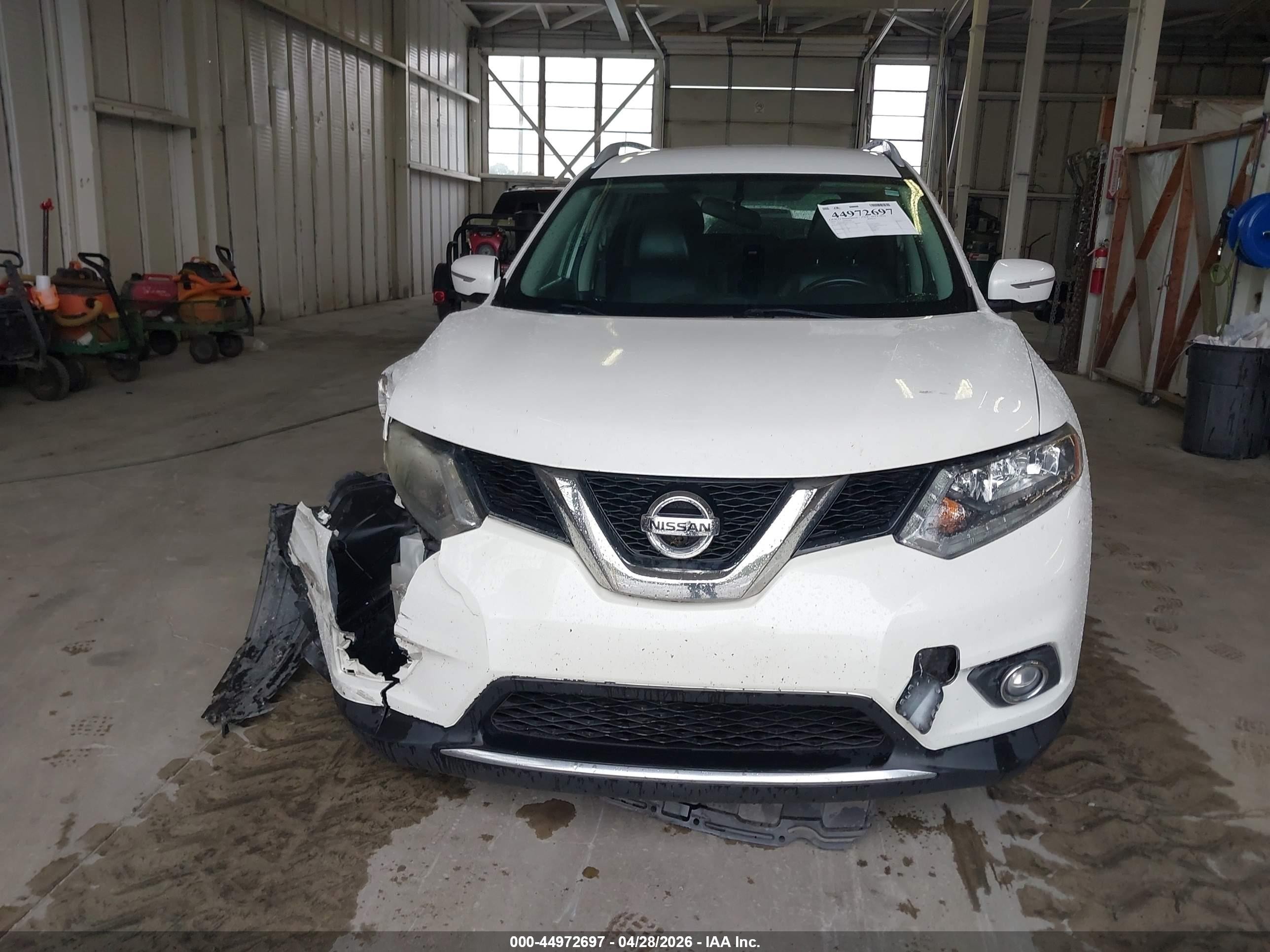 2014 Nissan Rogue Sl White vin: 5N1AT2MT6EC751164
