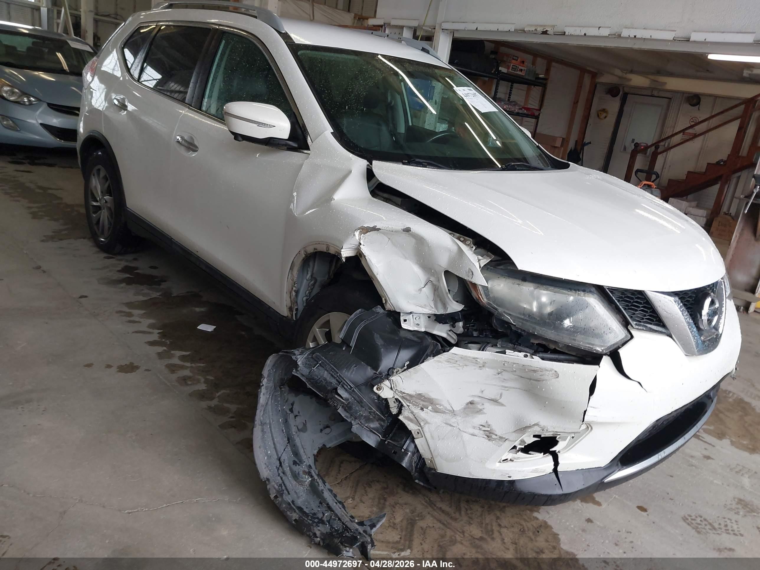 2014 Nissan Rogue Sl White vin: 5N1AT2MT6EC751164