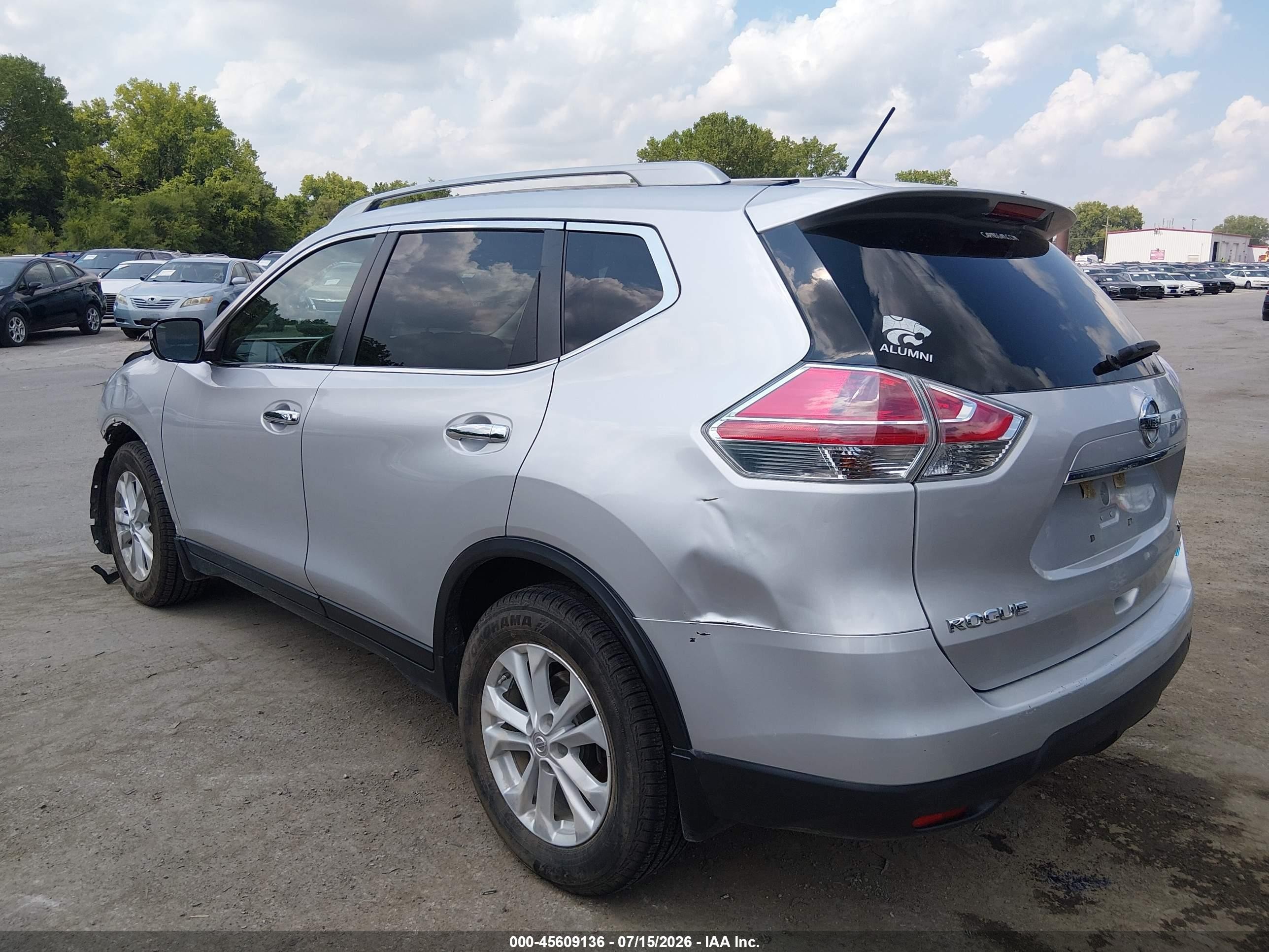 2014 Nissan Rogue Sv Silver vin: 5N1AT2MT6EC758664