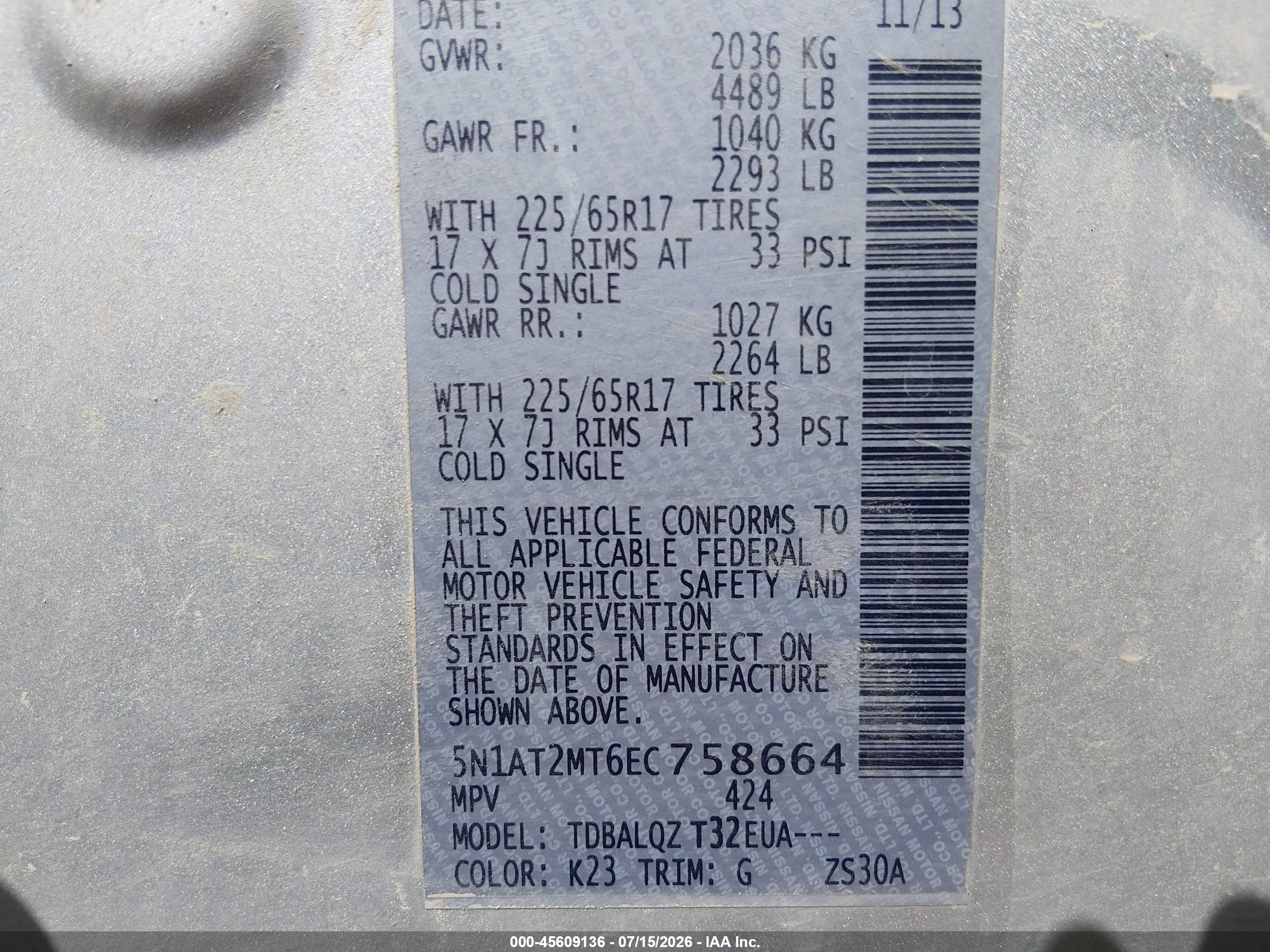 2014 Nissan Rogue Sv Silver vin: 5N1AT2MT6EC758664
