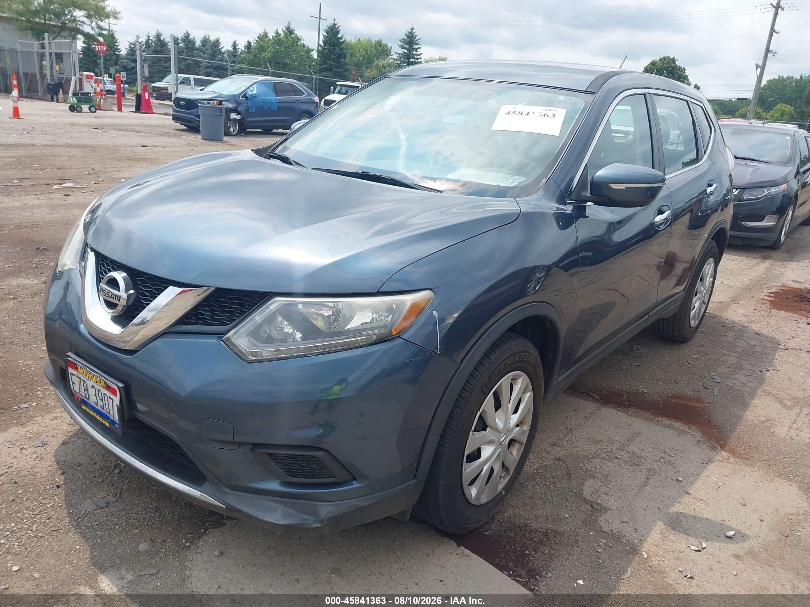 2014 Nissan Rogue S Blue vin: 5N1AT2MT6EC793799