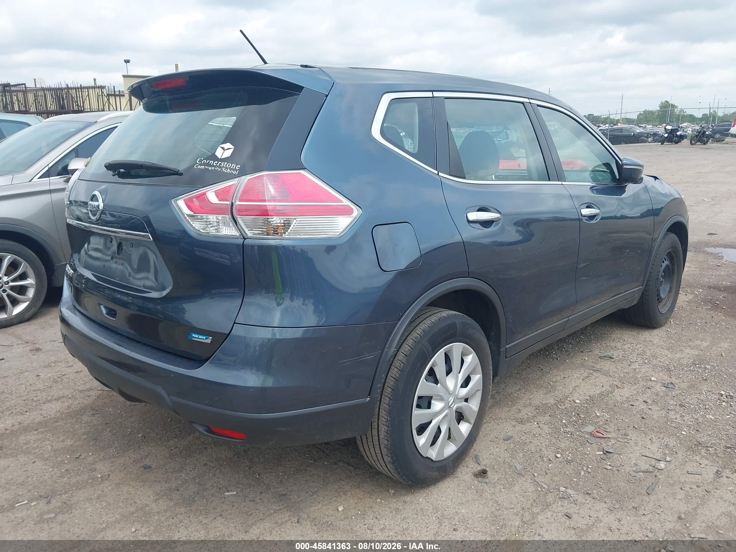 2014 Nissan Rogue S Blue vin: 5N1AT2MT6EC793799
