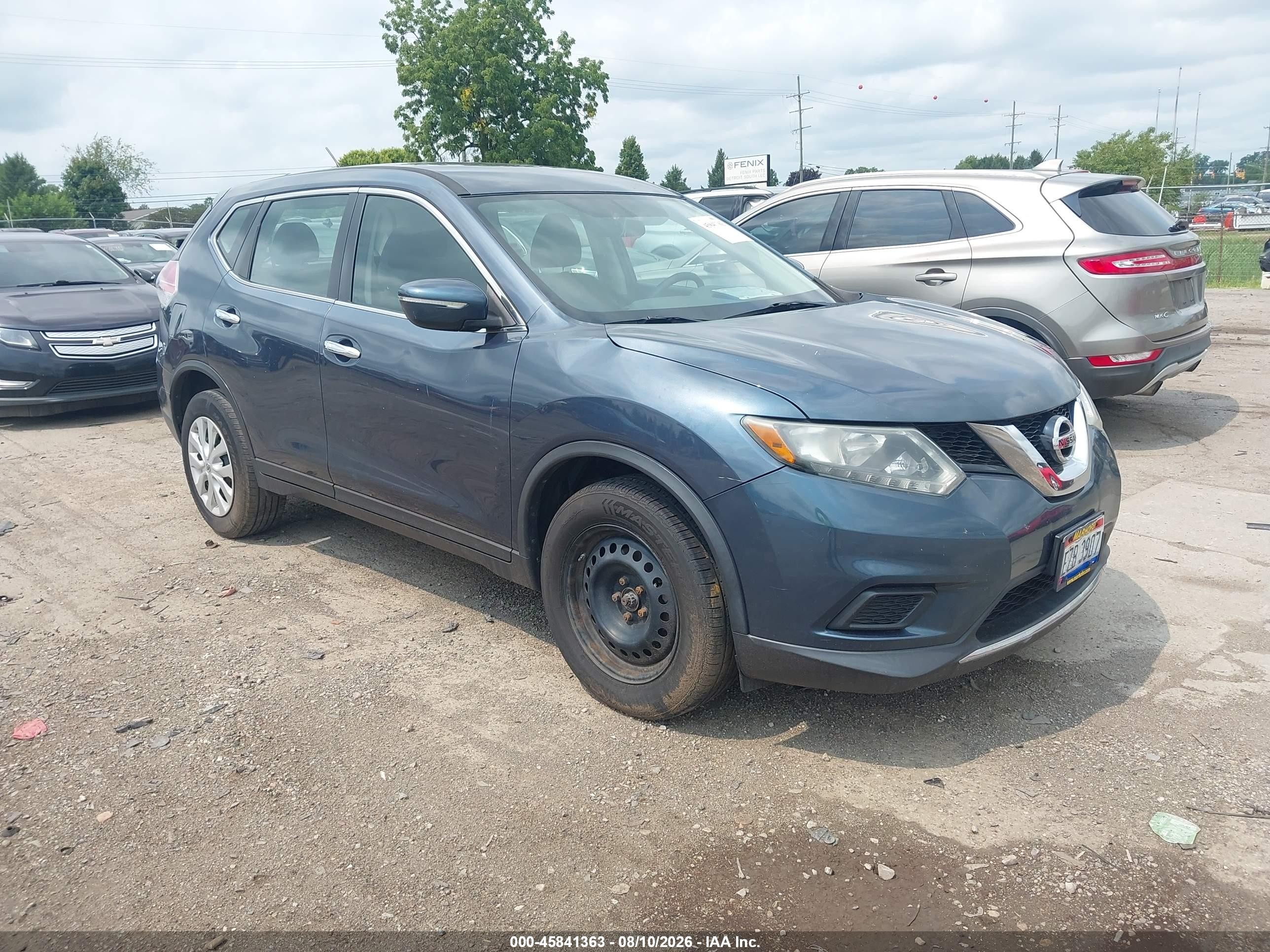 2014 Nissan Rogue S Blue vin: 5N1AT2MT6EC793799