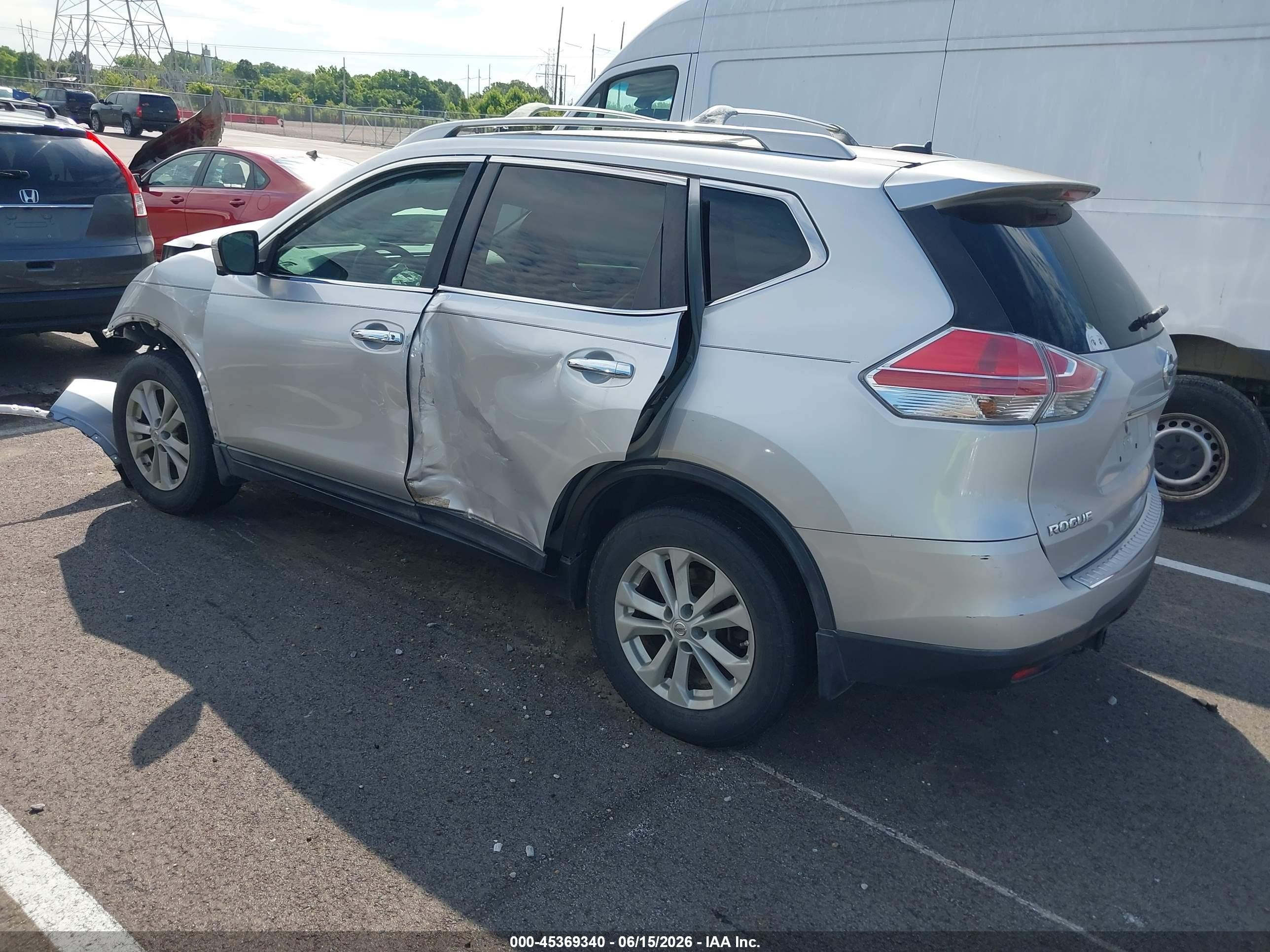 2014 Nissan Rogue Sv Gray vin: 5N1AT2MT6EC801223