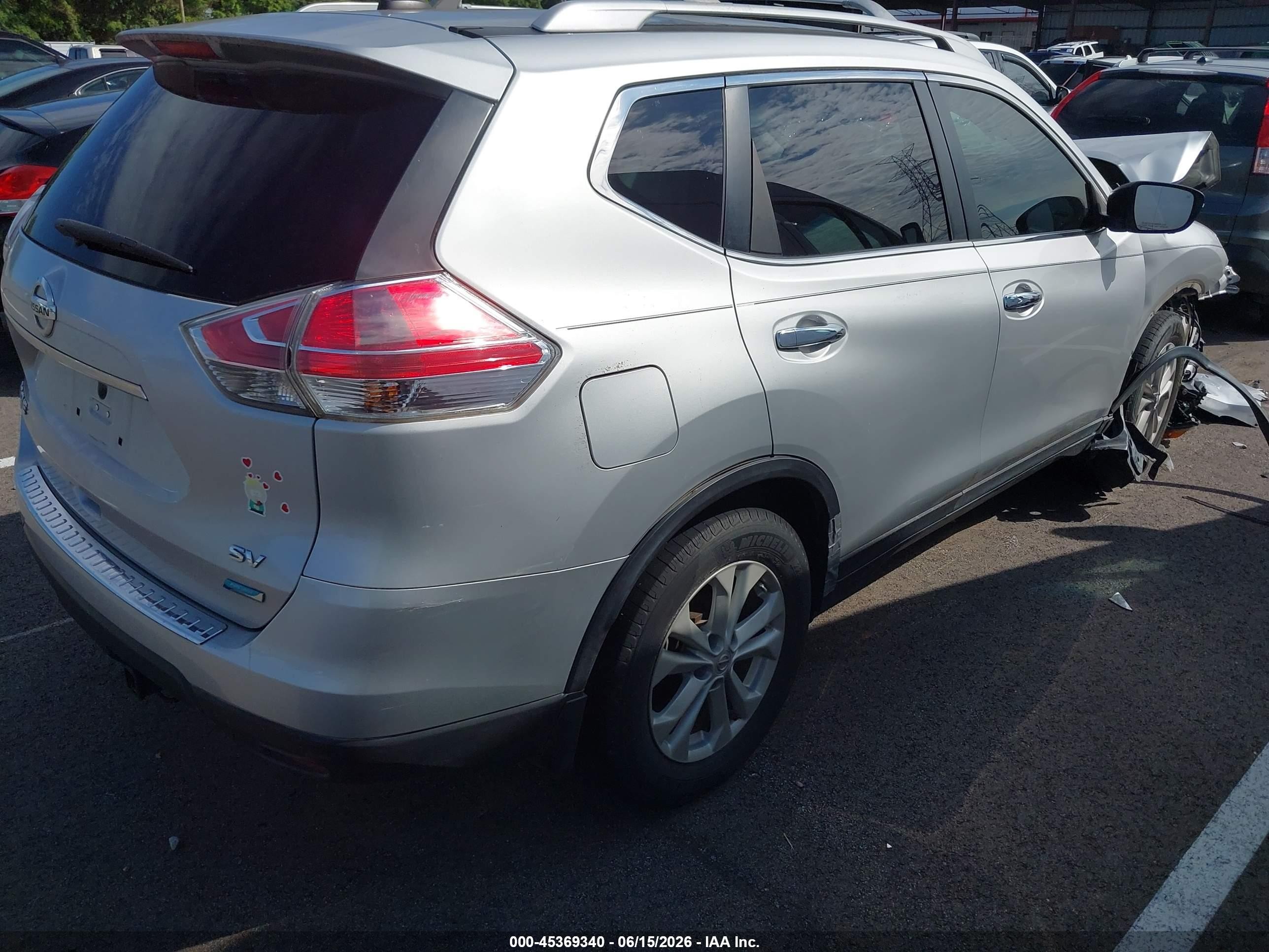 2014 Nissan Rogue Sv Gray vin: 5N1AT2MT6EC801223