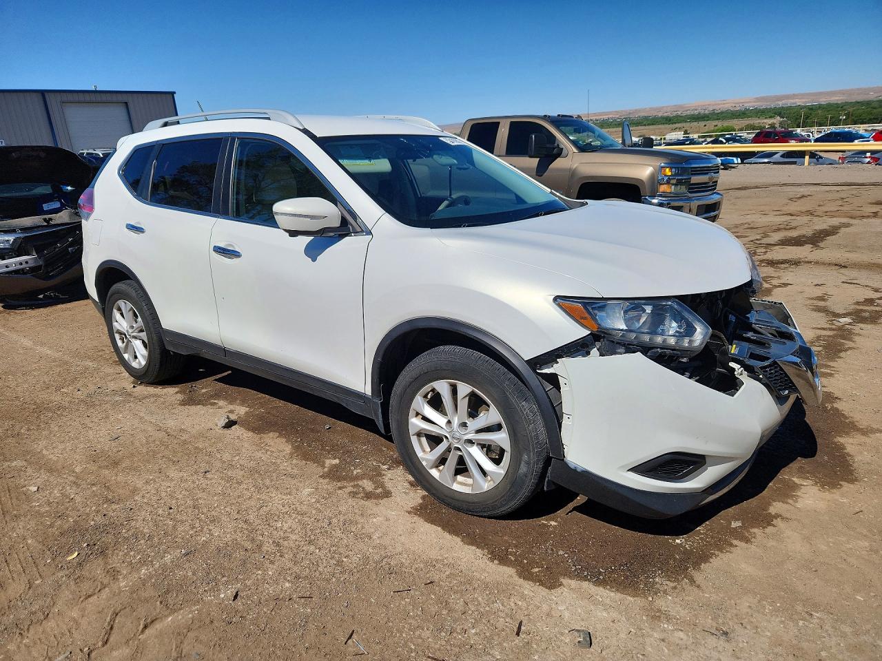 2014 Nissan Rogue Sv White vin: 5N1AT2MT6EC803053