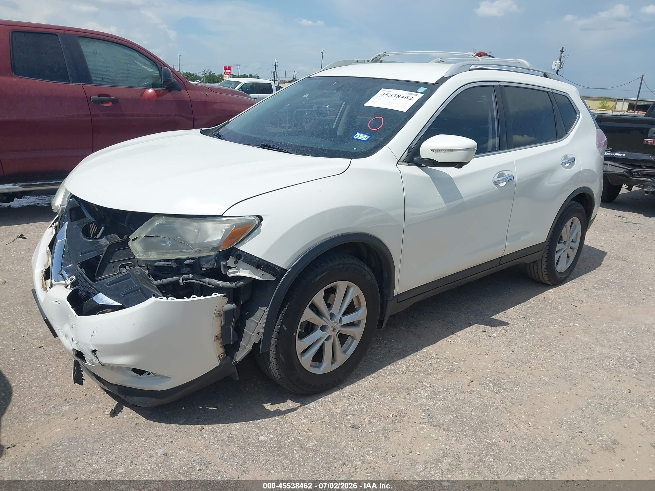 2014 Nissan Rogue Sv White vin: 5N1AT2MT6EC816093
