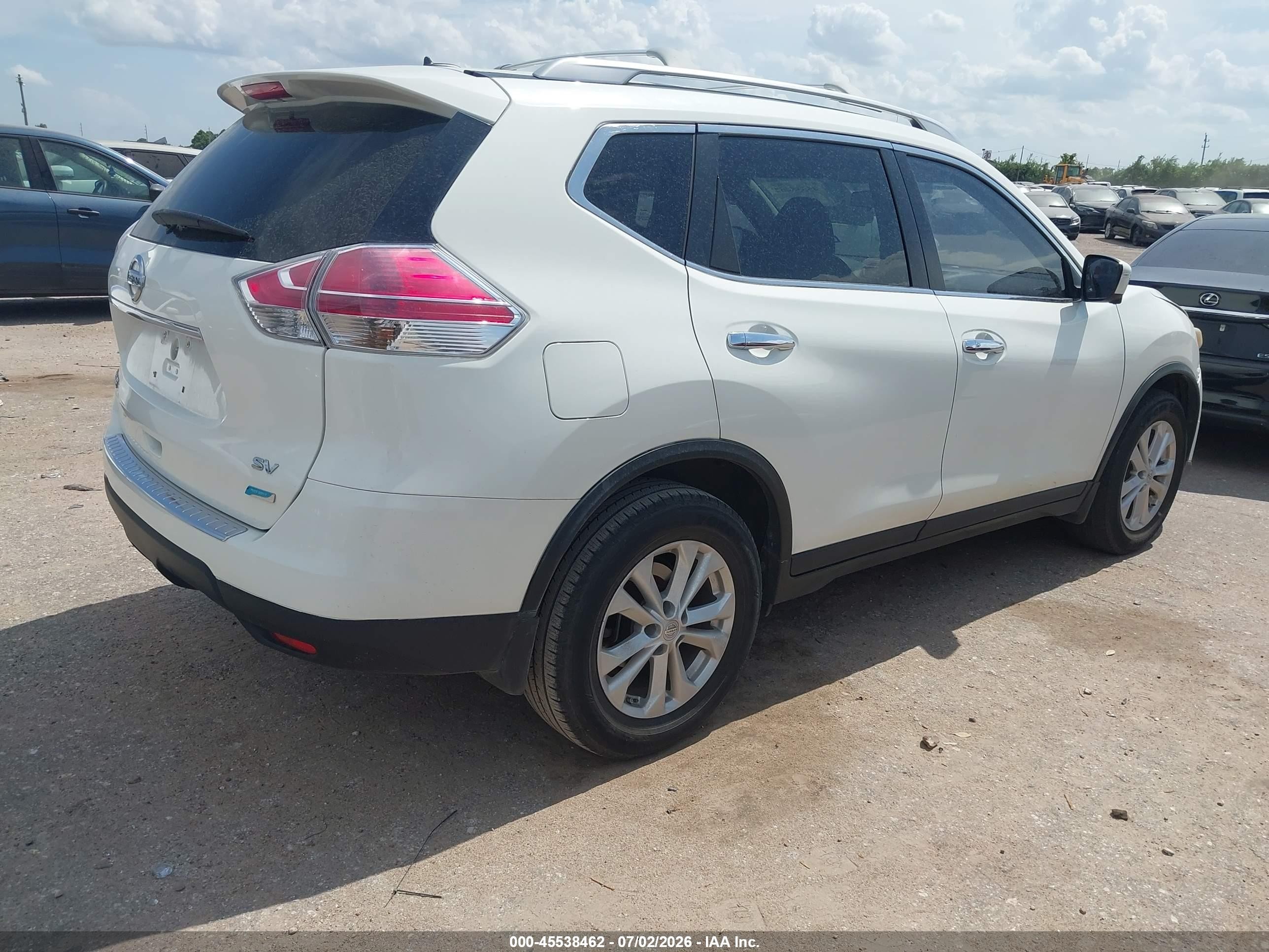 2014 Nissan Rogue Sv White vin: 5N1AT2MT6EC816093