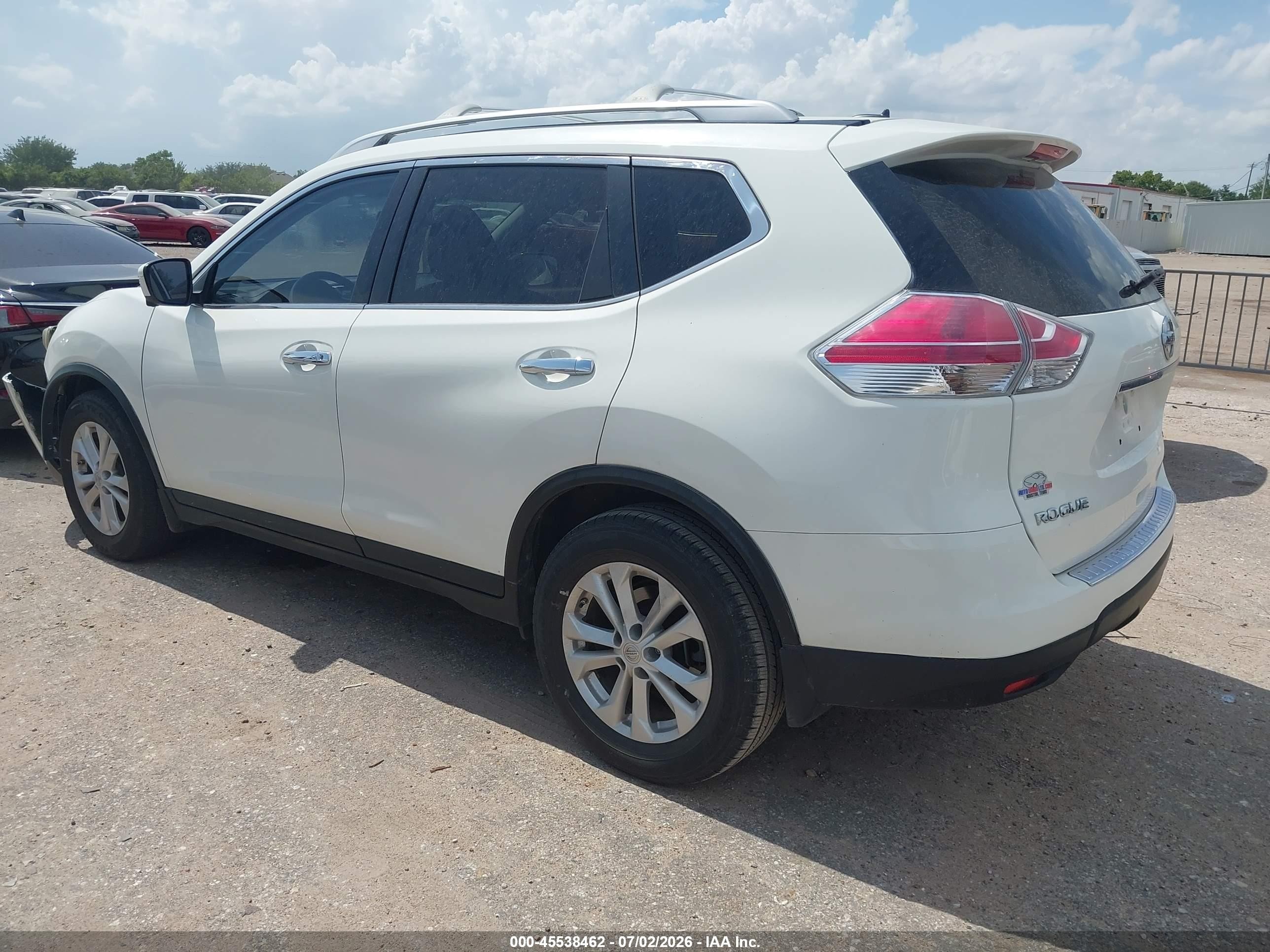 2014 Nissan Rogue Sv White vin: 5N1AT2MT6EC816093