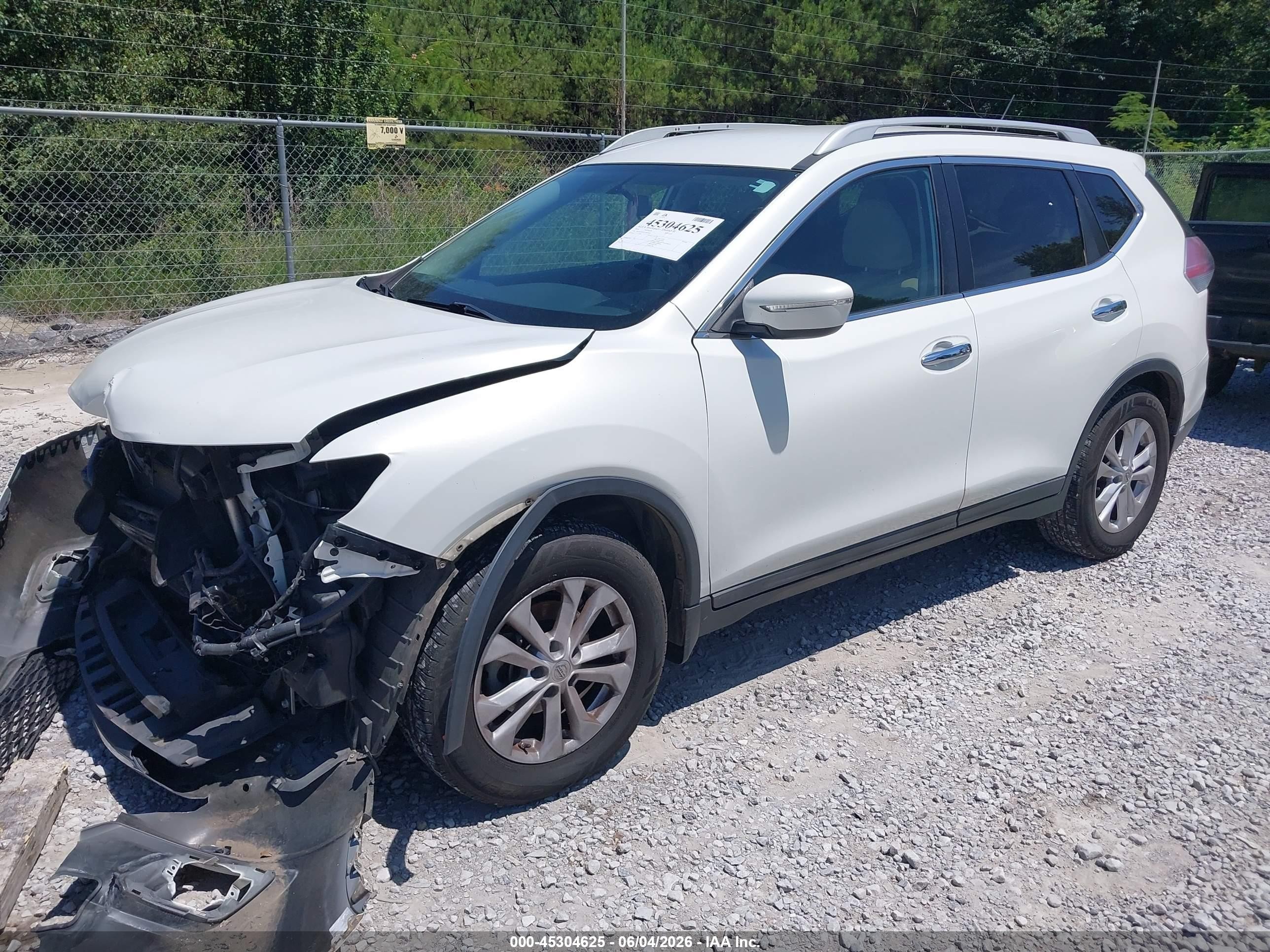 2014 Nissan Rogue Sv White vin: 5N1AT2MT6EC836604