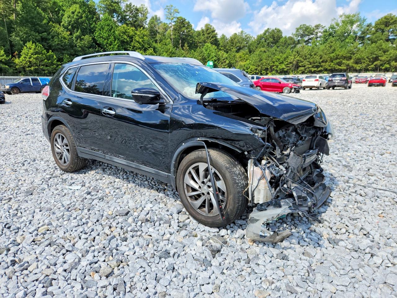 2014 Nissan Rogue Sl Black vin: 5N1AT2MT6EC842550