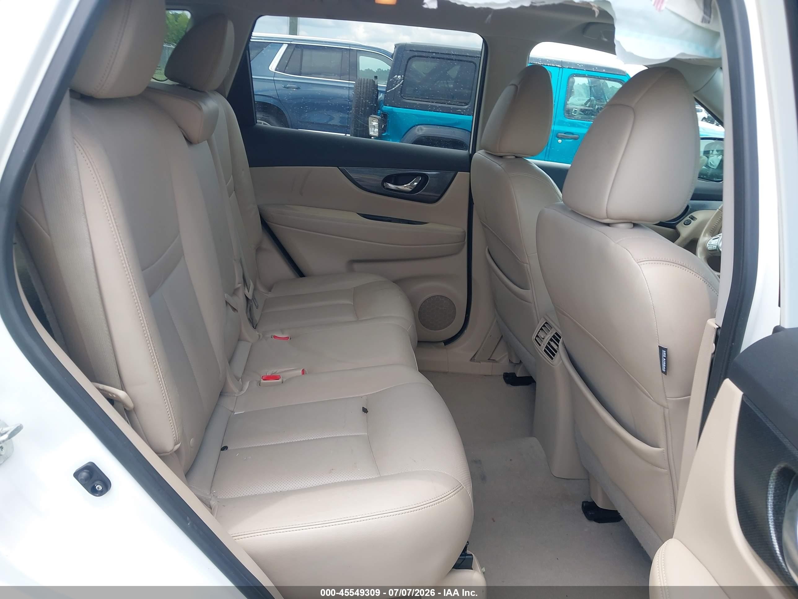 2015 Nissan Rogue Sl White vin: 5N1AT2MT6FC763879