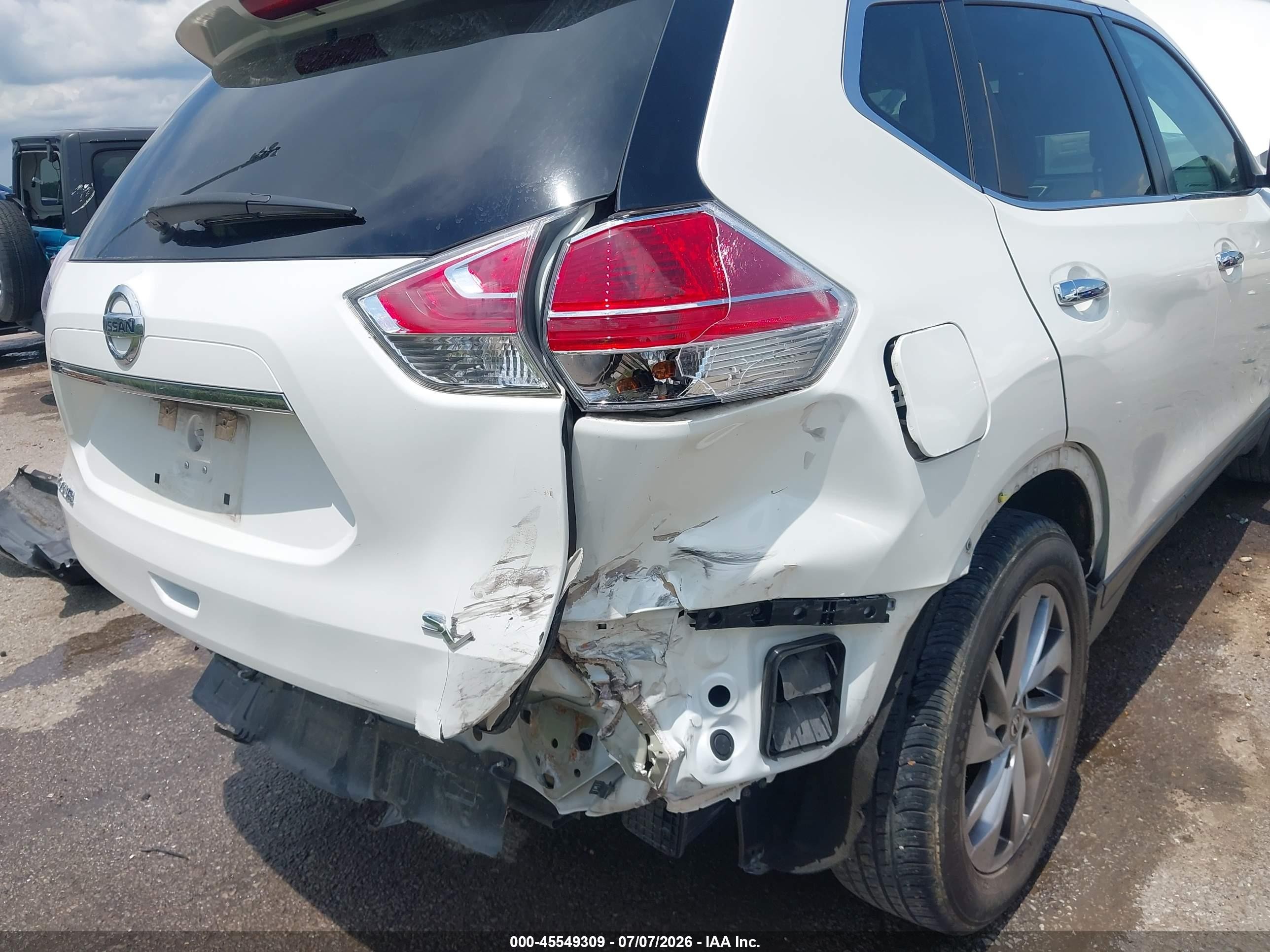 2015 Nissan Rogue Sl White vin: 5N1AT2MT6FC763879