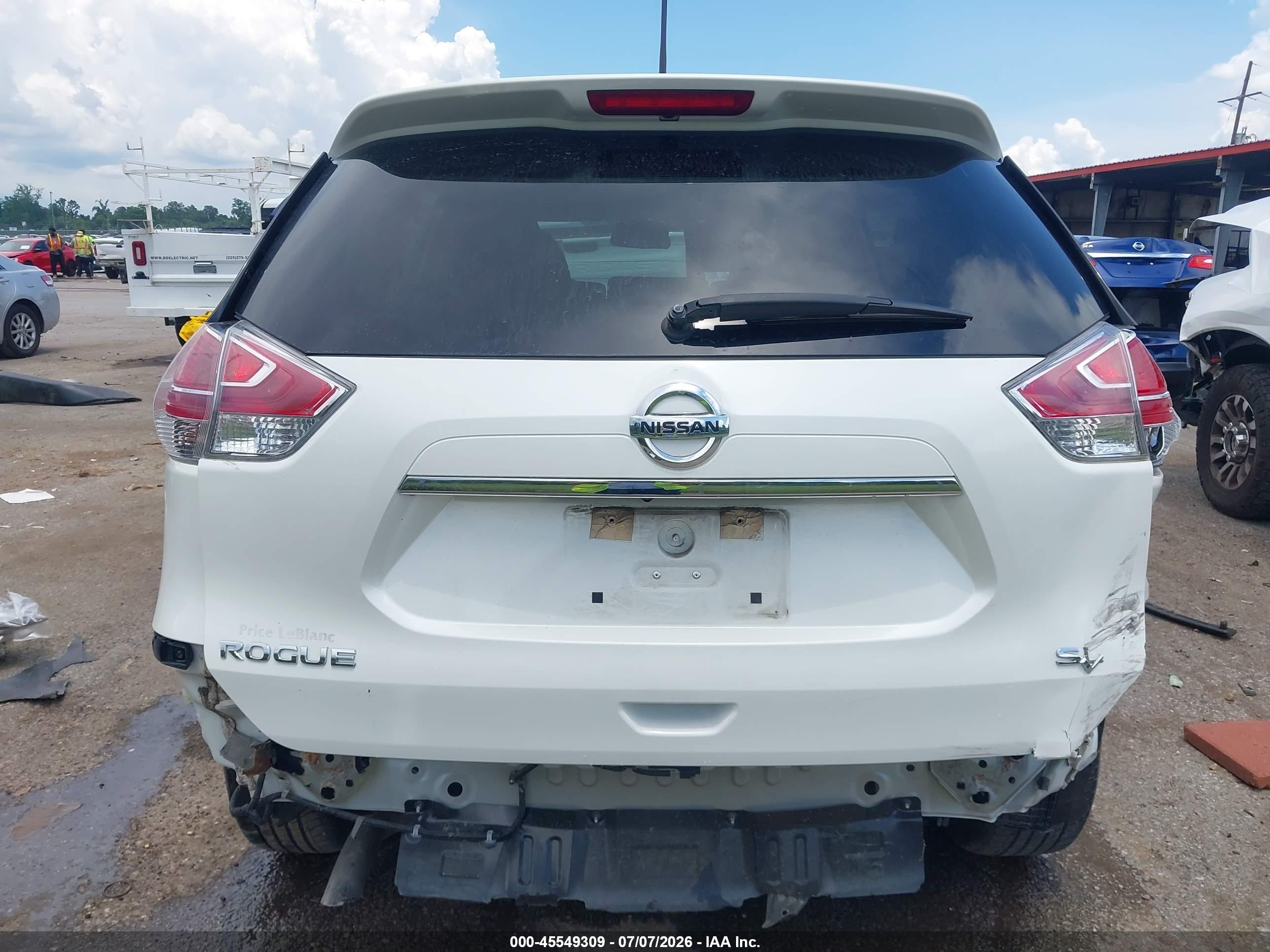 2015 Nissan Rogue Sl White vin: 5N1AT2MT6FC763879