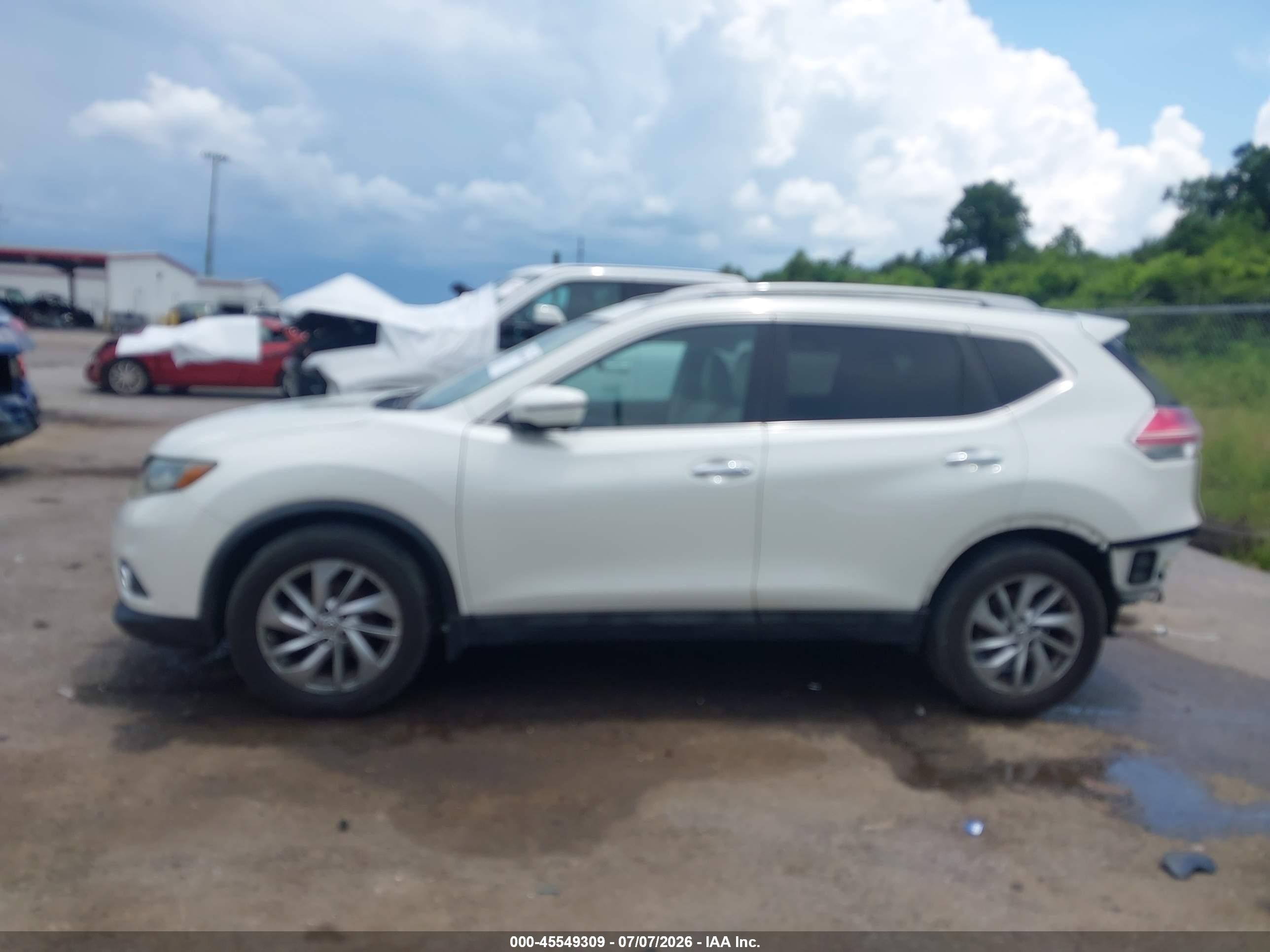 2015 Nissan Rogue Sl White vin: 5N1AT2MT6FC763879