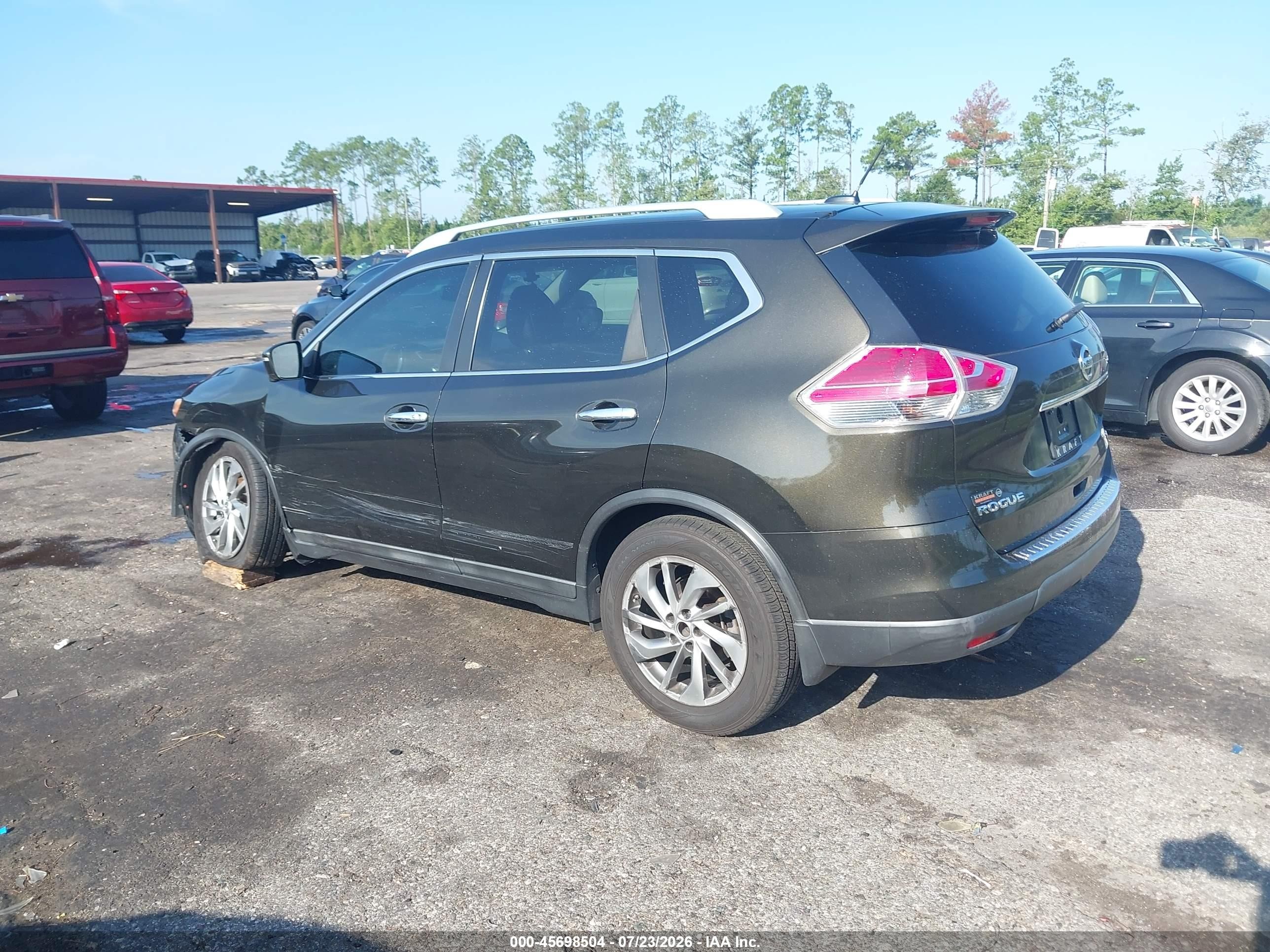 2015 Nissan Rogue Sl Green vin: 5N1AT2MT6FC765566