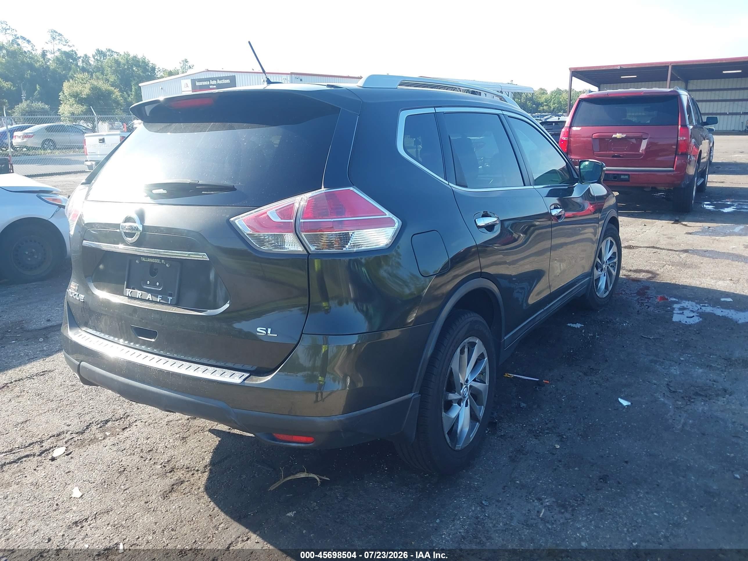 2015 Nissan Rogue Sl Green vin: 5N1AT2MT6FC765566