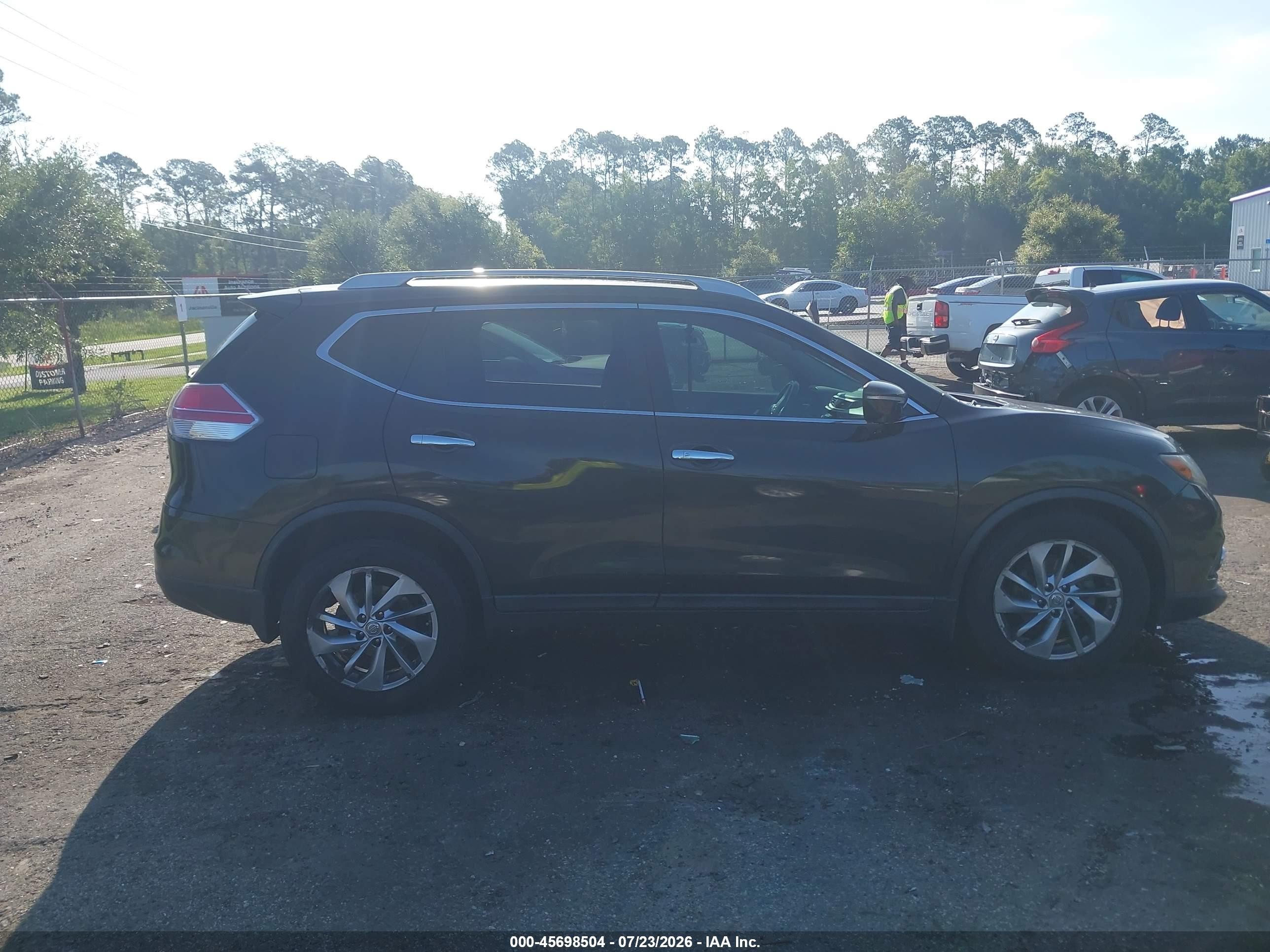 2015 Nissan Rogue Sl Green vin: 5N1AT2MT6FC765566