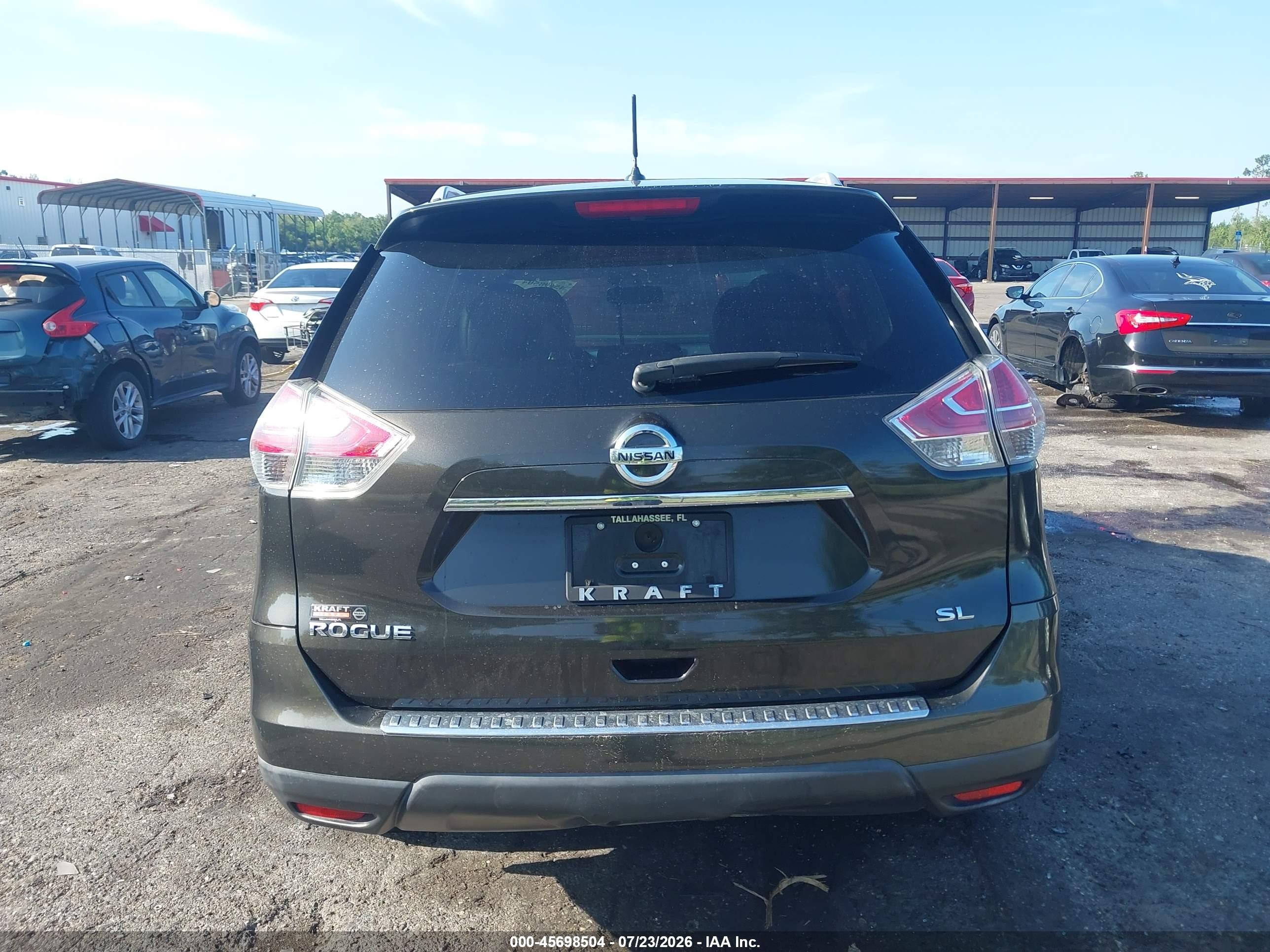 2015 Nissan Rogue Sl Green vin: 5N1AT2MT6FC765566