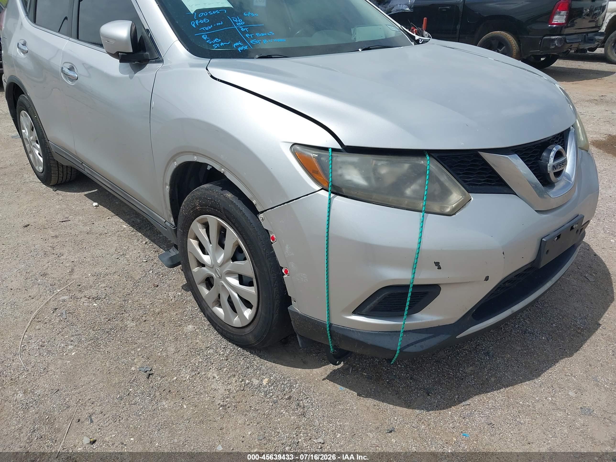 2015 Nissan Rogue S Gray vin: 5N1AT2MT6FC788152