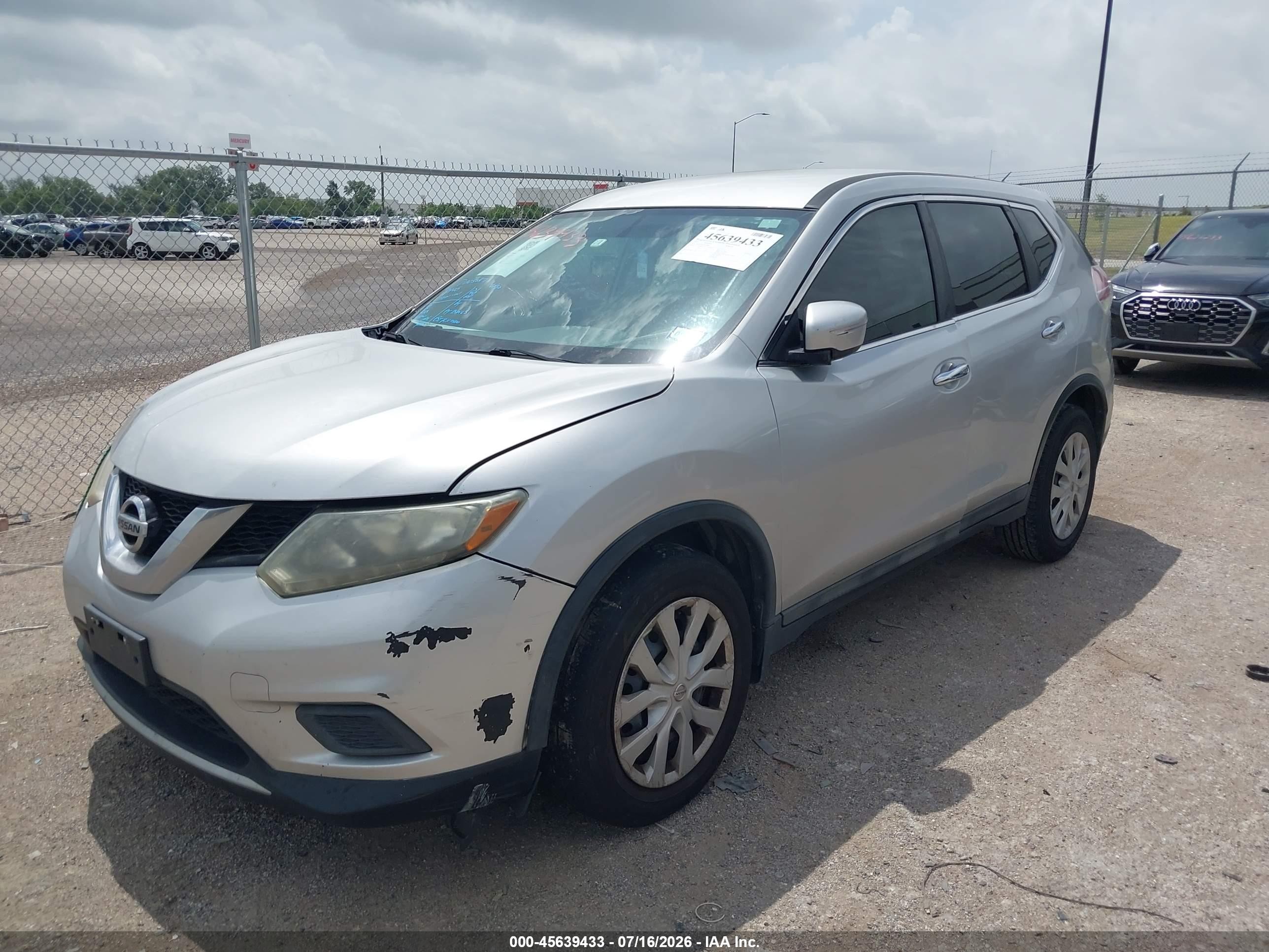 2015 Nissan Rogue S Gray vin: 5N1AT2MT6FC788152