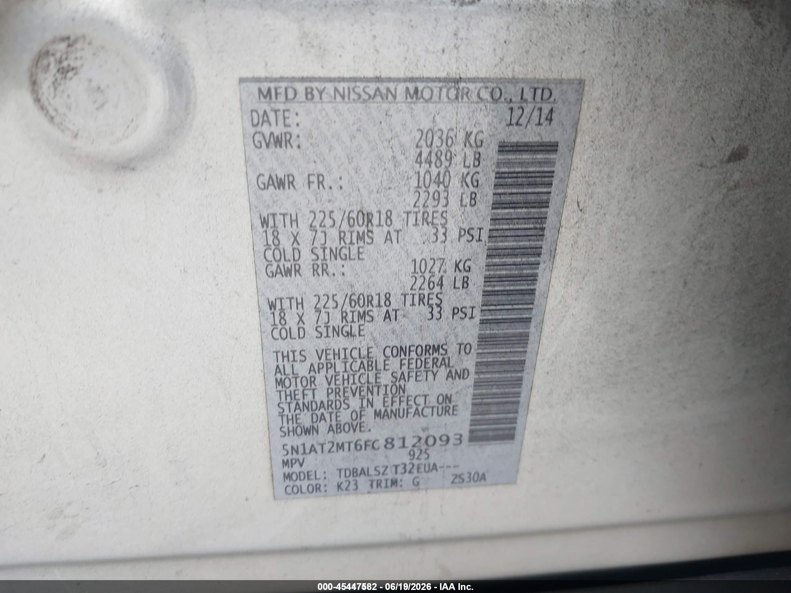 2015 Nissan Rogue Sl Серебряный vin: 5N1AT2MT6FC812093