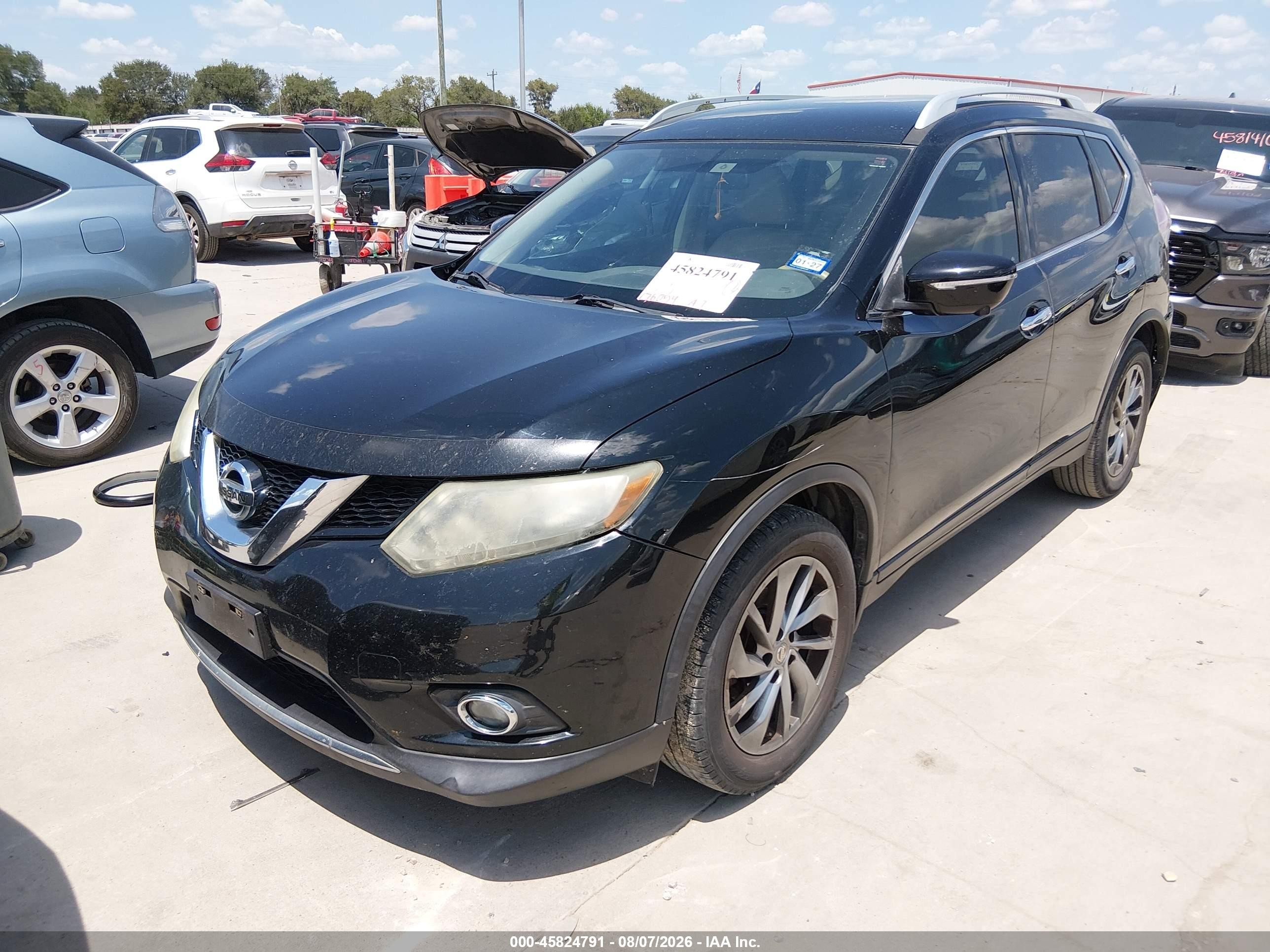 2015 Nissan Rogue Sl Черный vin: 5N1AT2MT6FC840945
