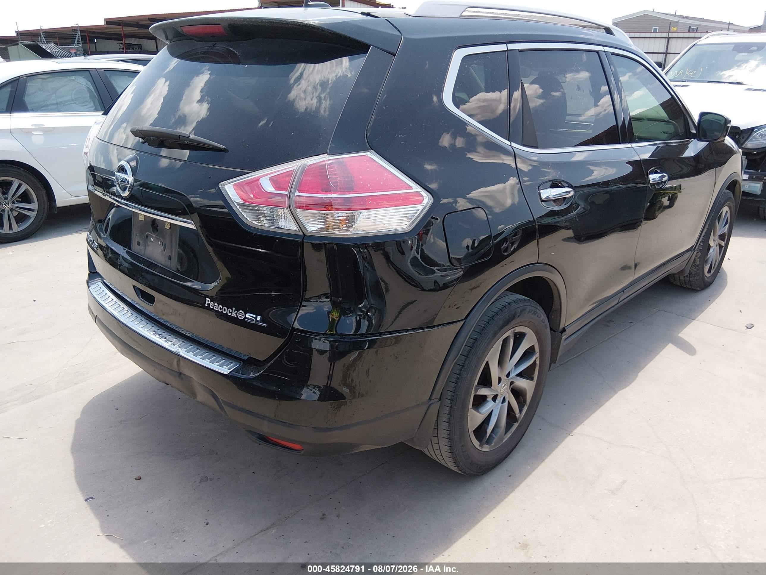 2015 Nissan Rogue Sl Черный vin: 5N1AT2MT6FC840945