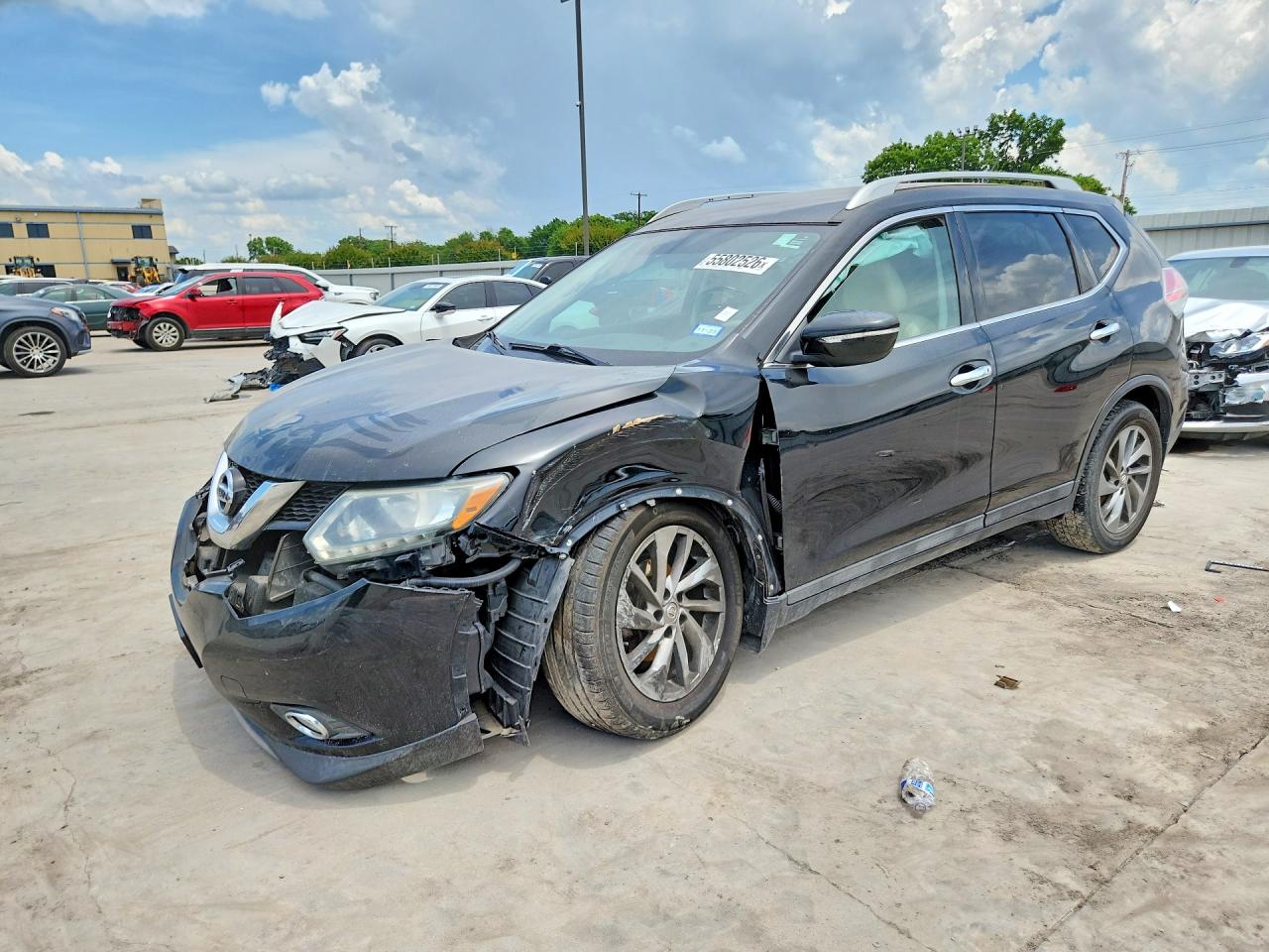 2015 Nissan Rogue Sl Черный vin: 5N1AT2MT6FC841223