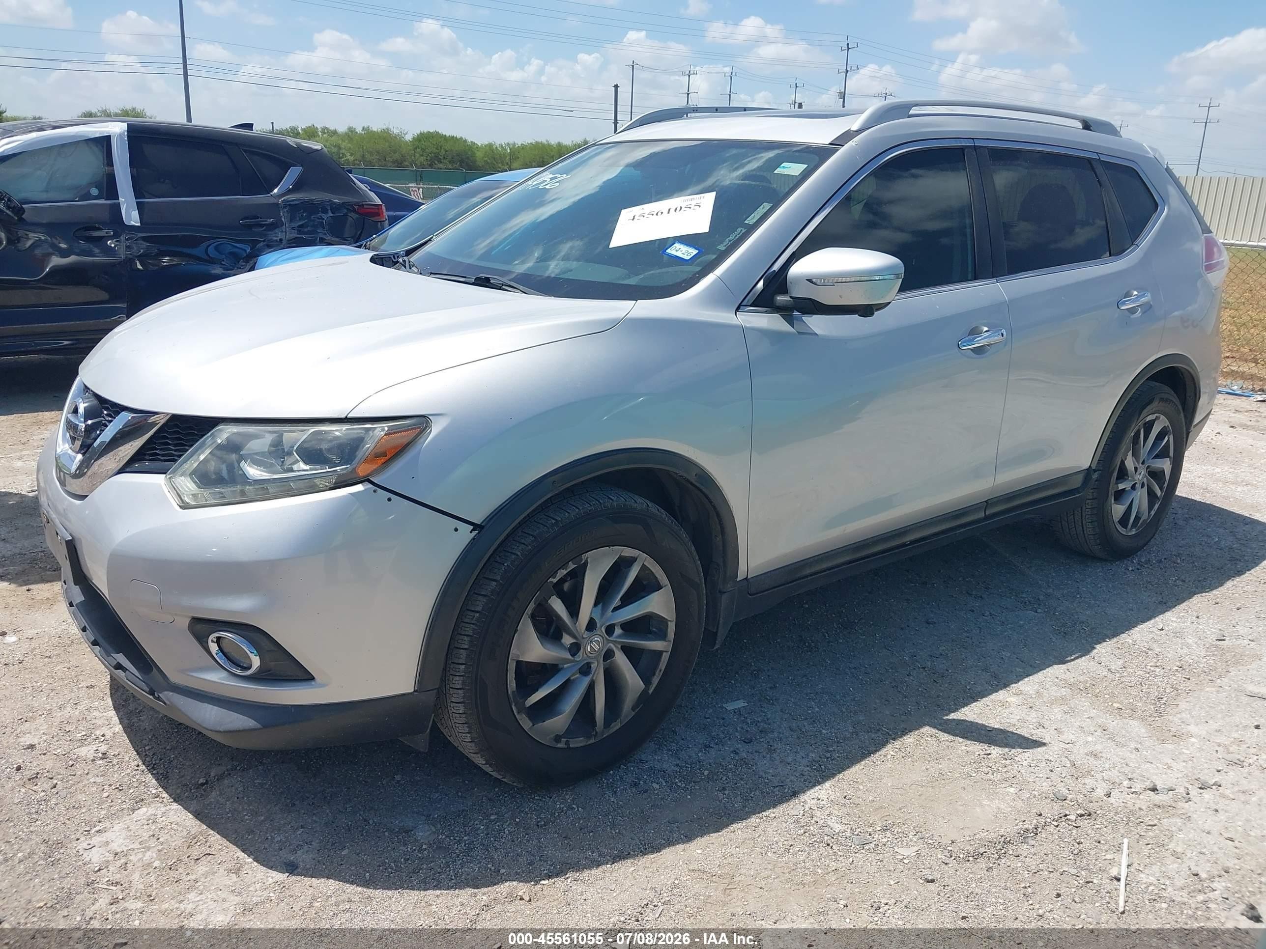 2015 Nissan Rogue Sl Silver vin: 5N1AT2MT6FC844526