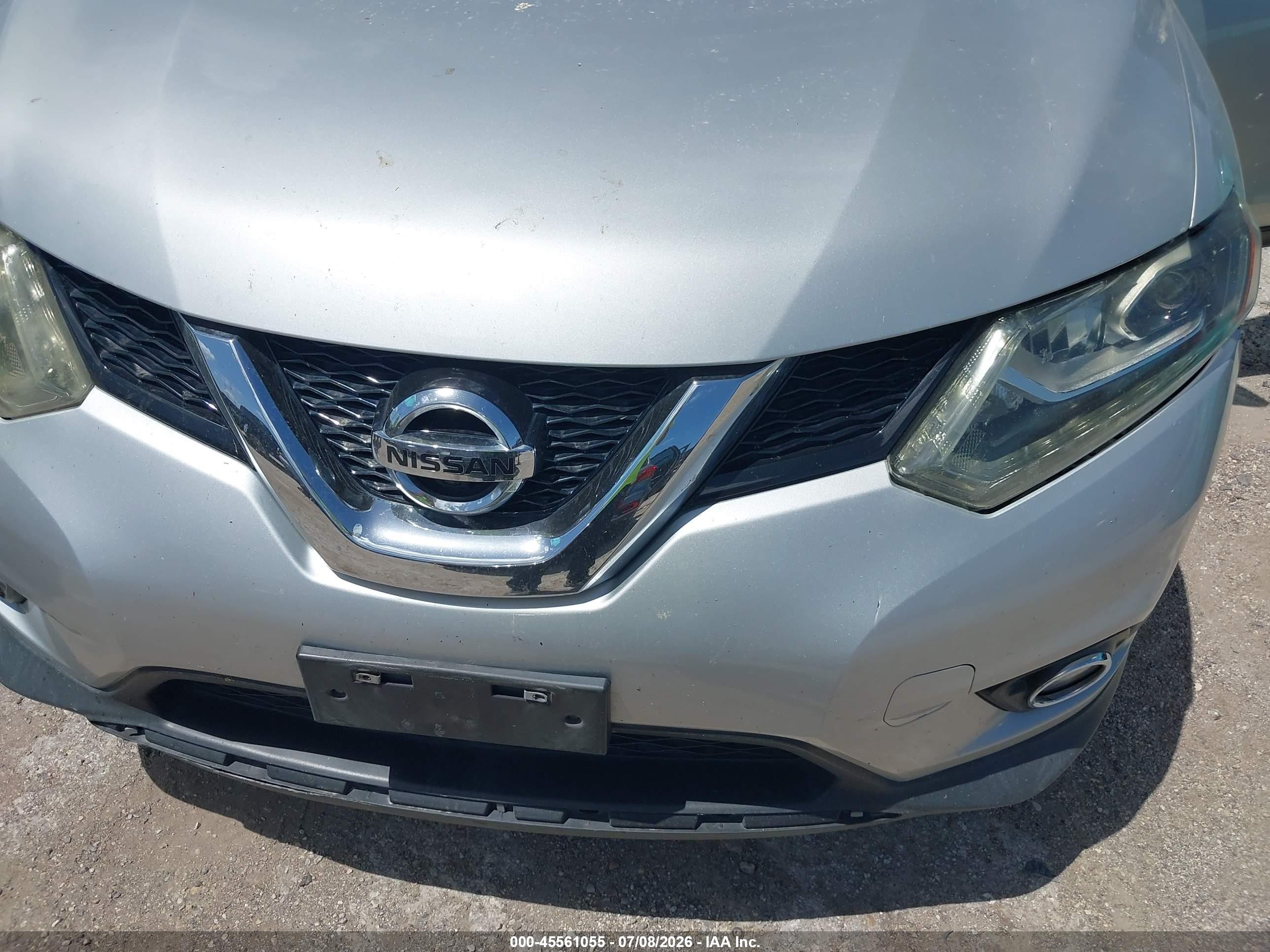 2015 Nissan Rogue Sl Silver vin: 5N1AT2MT6FC844526