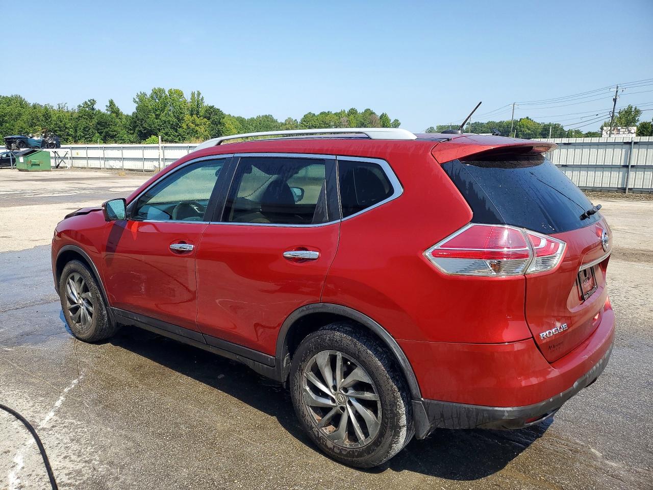 2015 Nissan Rogue Sl Red vin: 5N1AT2MT6FC852920