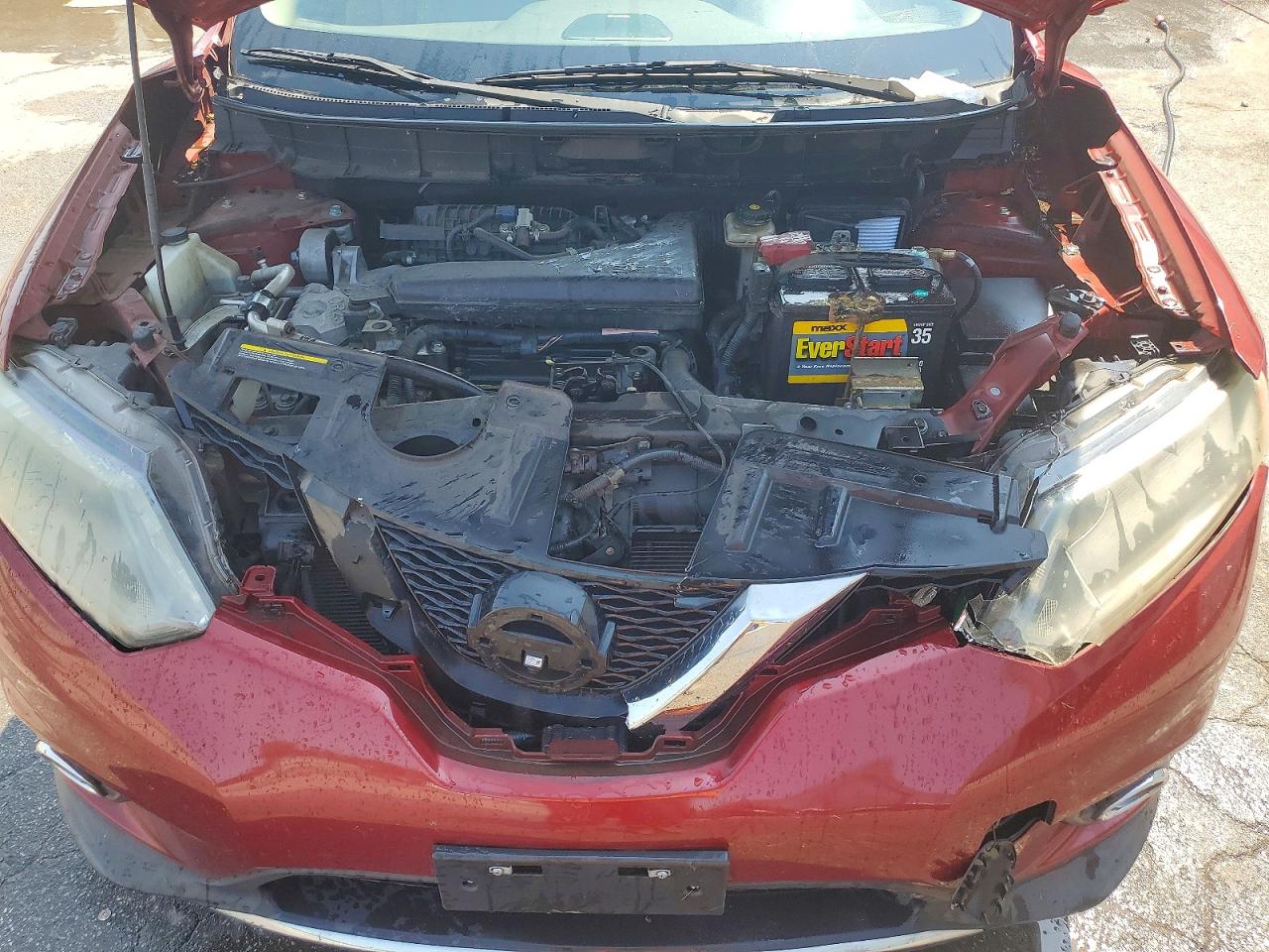 2015 Nissan Rogue Sl Red vin: 5N1AT2MT6FC852920