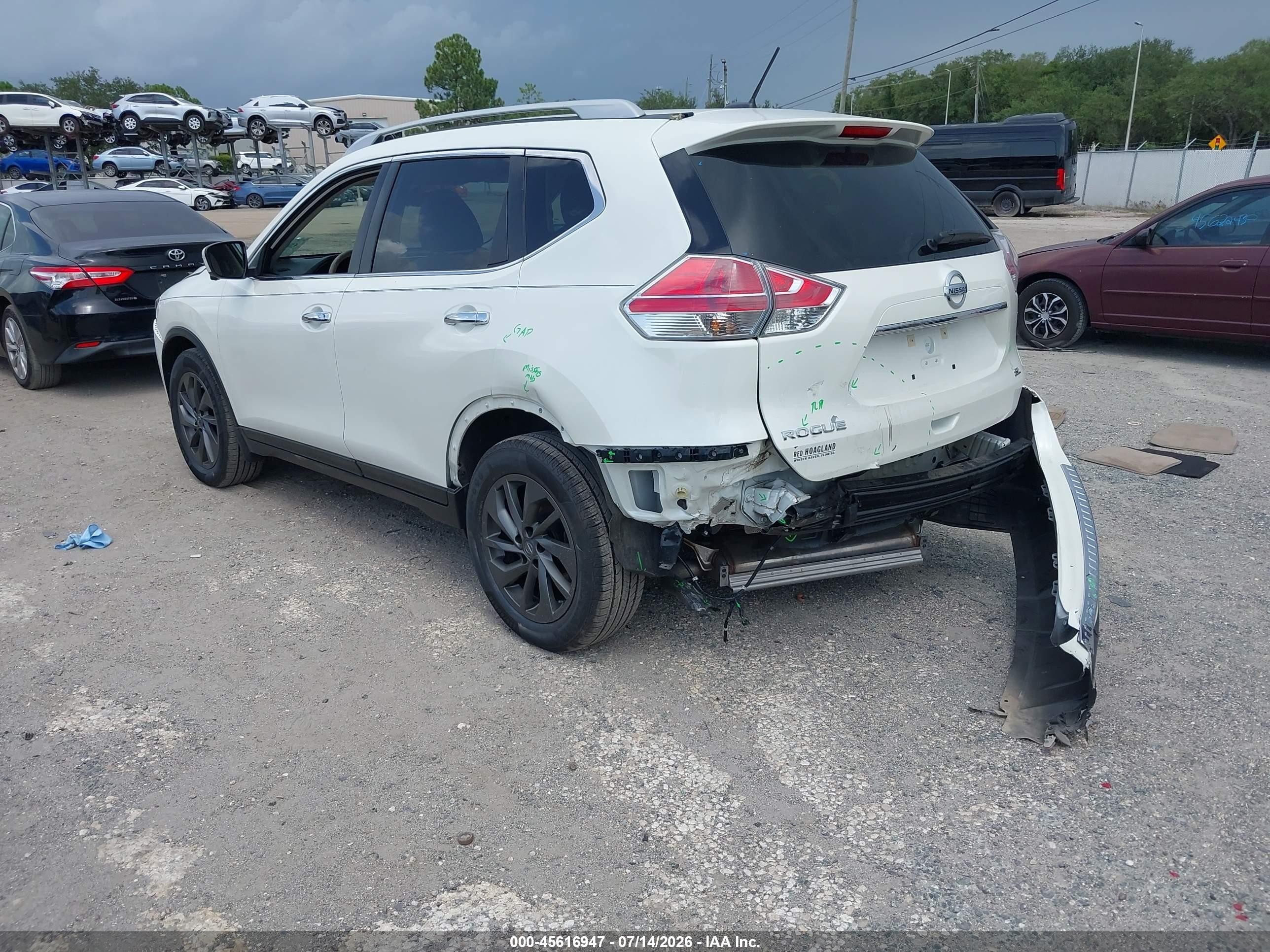 2015 Nissan Rogue Sl Белый vin: 5N1AT2MT6FC862427