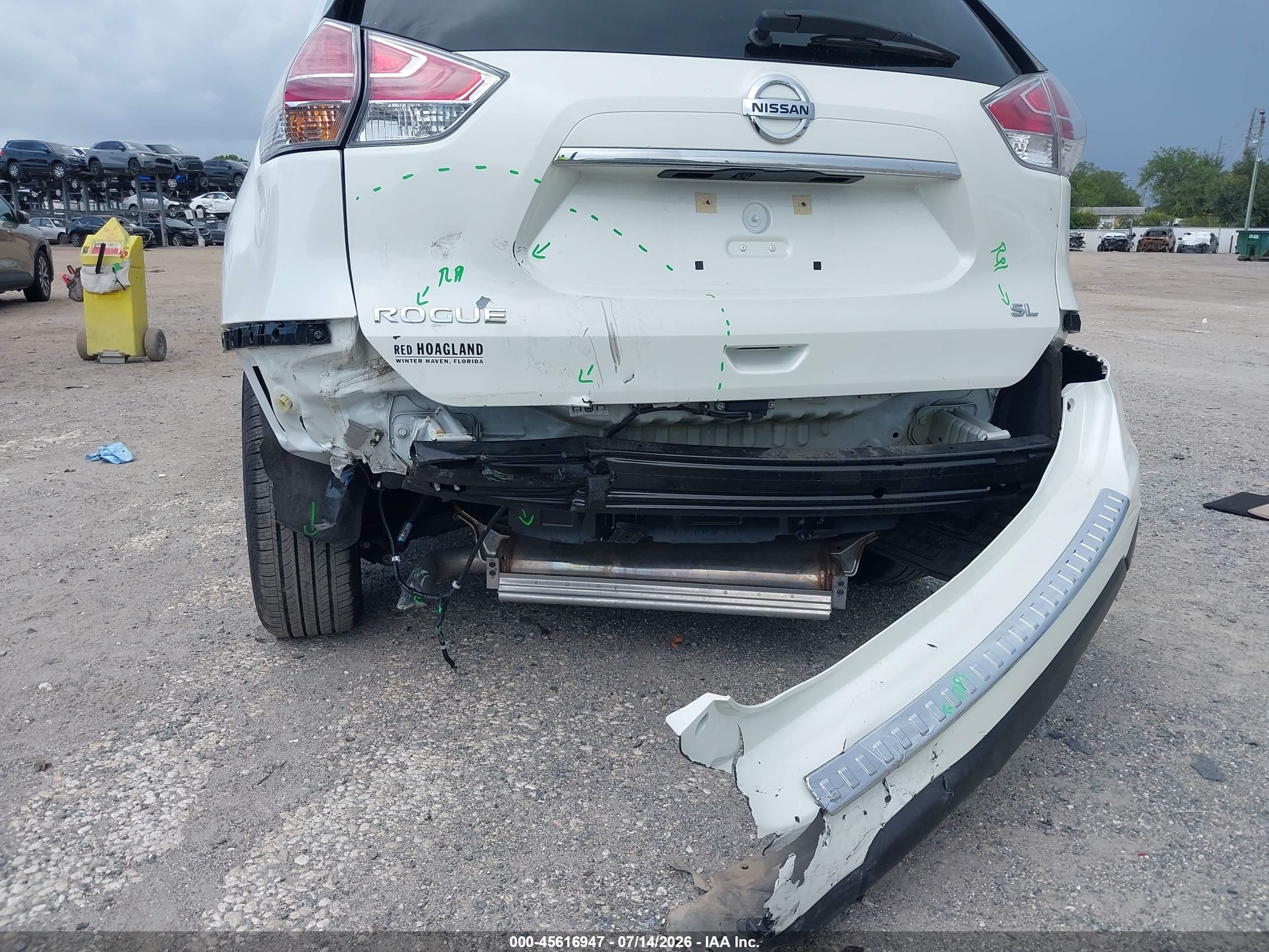 2015 Nissan Rogue Sl Белый vin: 5N1AT2MT6FC862427