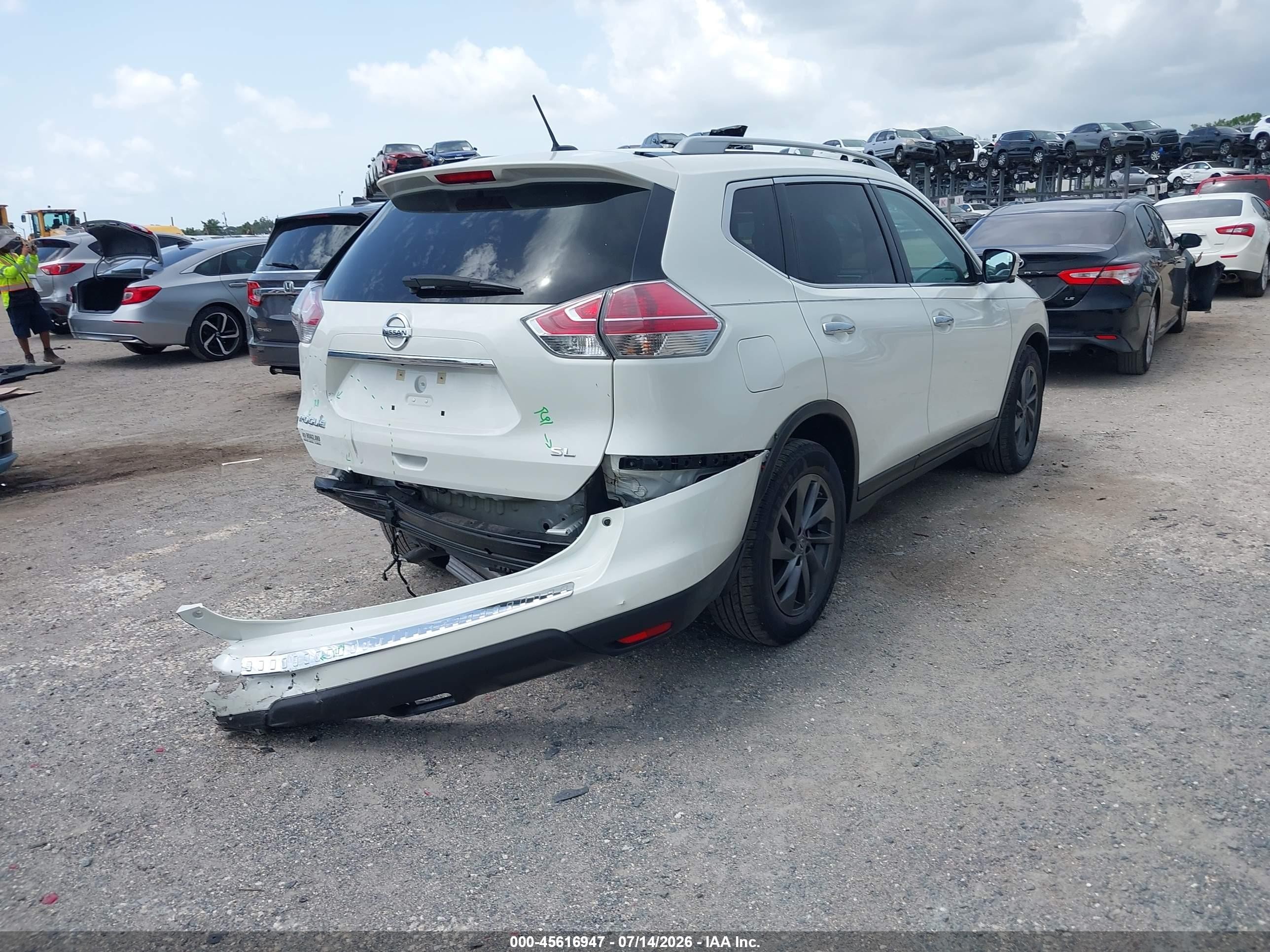 2015 Nissan Rogue Sl Белый vin: 5N1AT2MT6FC862427