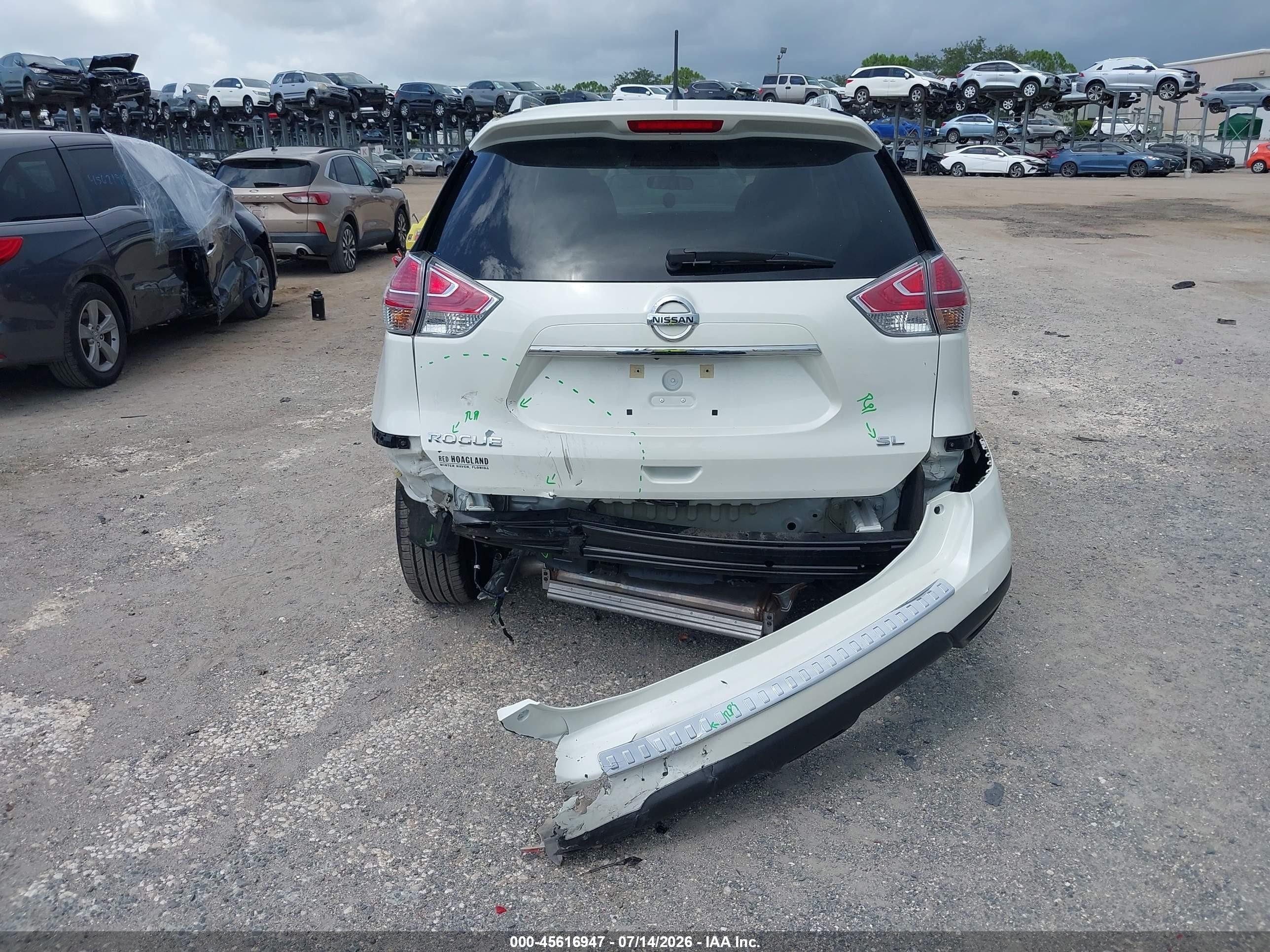 2015 Nissan Rogue Sl Белый vin: 5N1AT2MT6FC862427