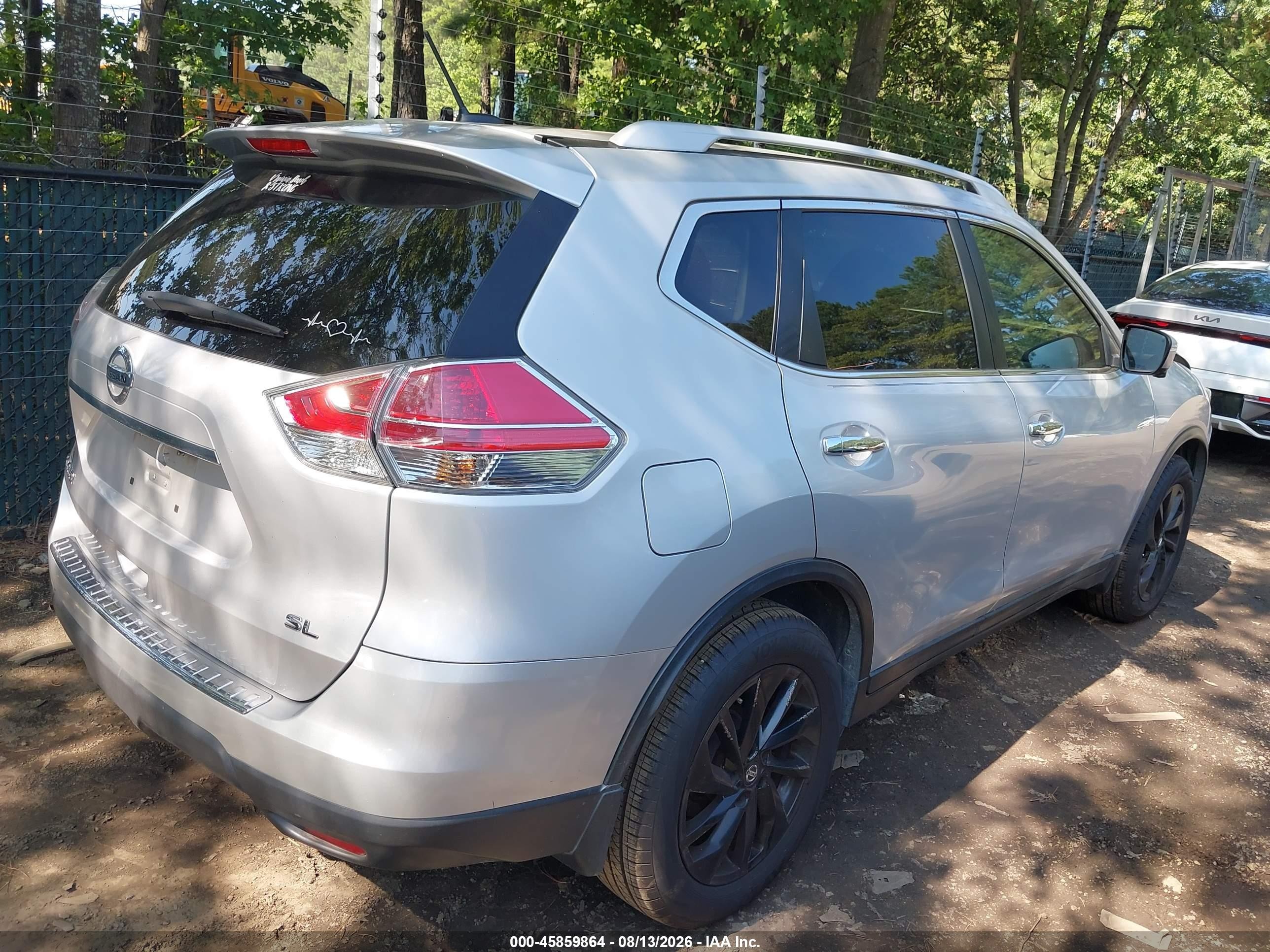 2015 Nissan Rogue Sl Silver vin: 5N1AT2MT6FC864050