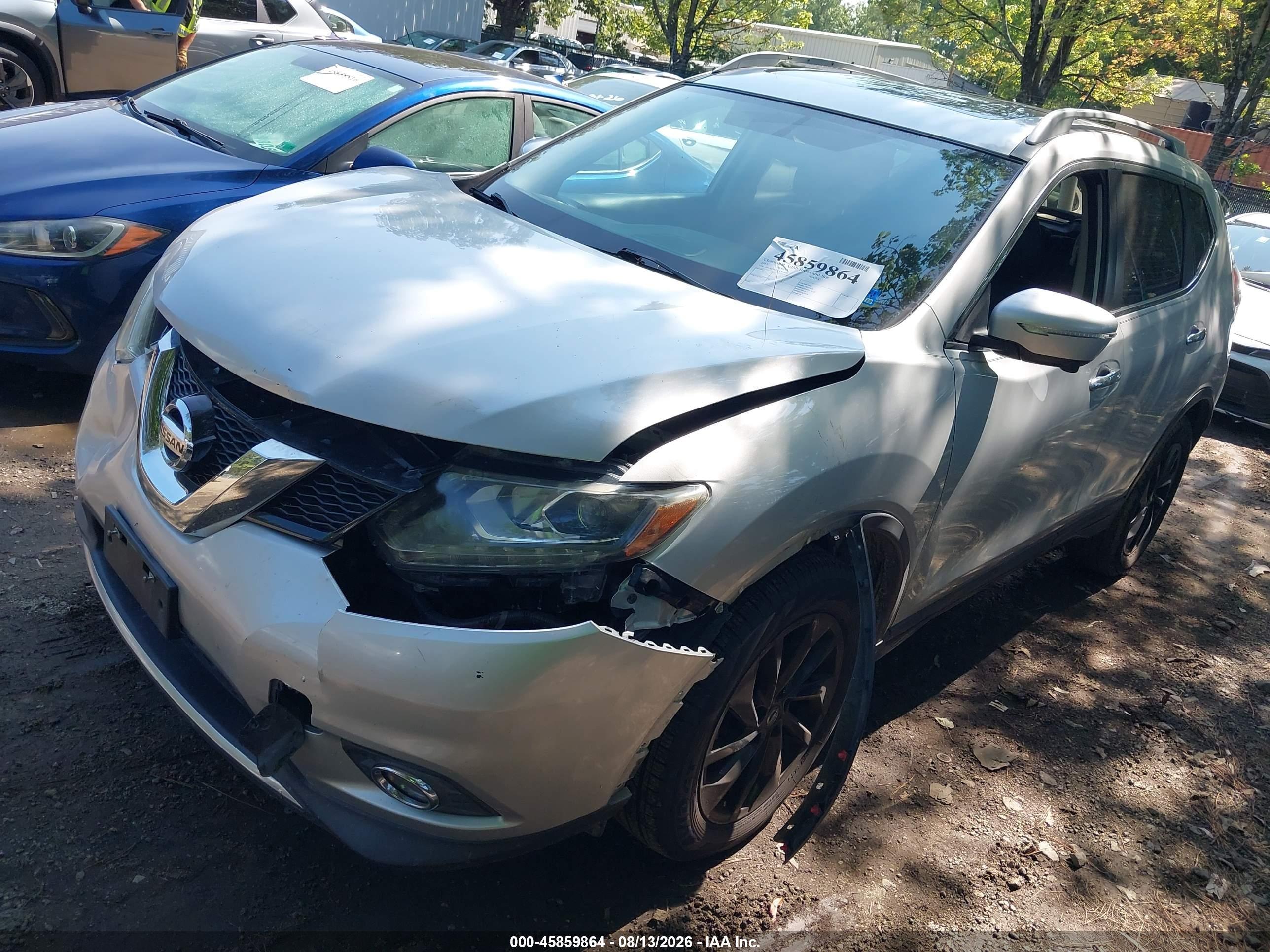 2015 Nissan Rogue Sl Silver vin: 5N1AT2MT6FC864050